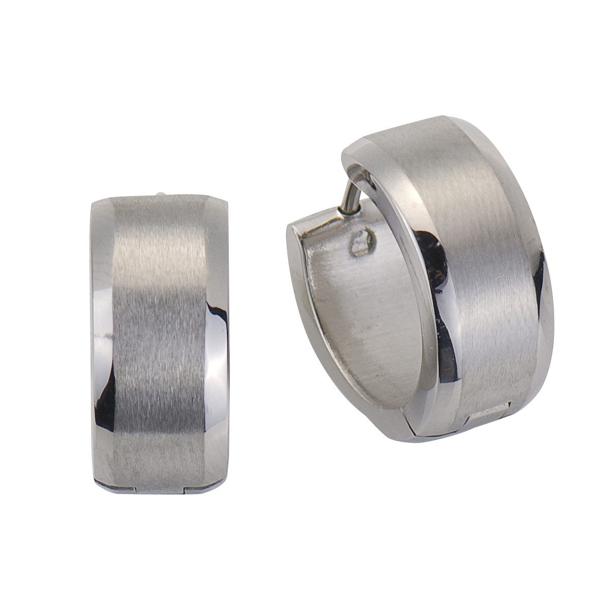 Zeeme Paar Creolen Edelstahl matt Ø 16mm