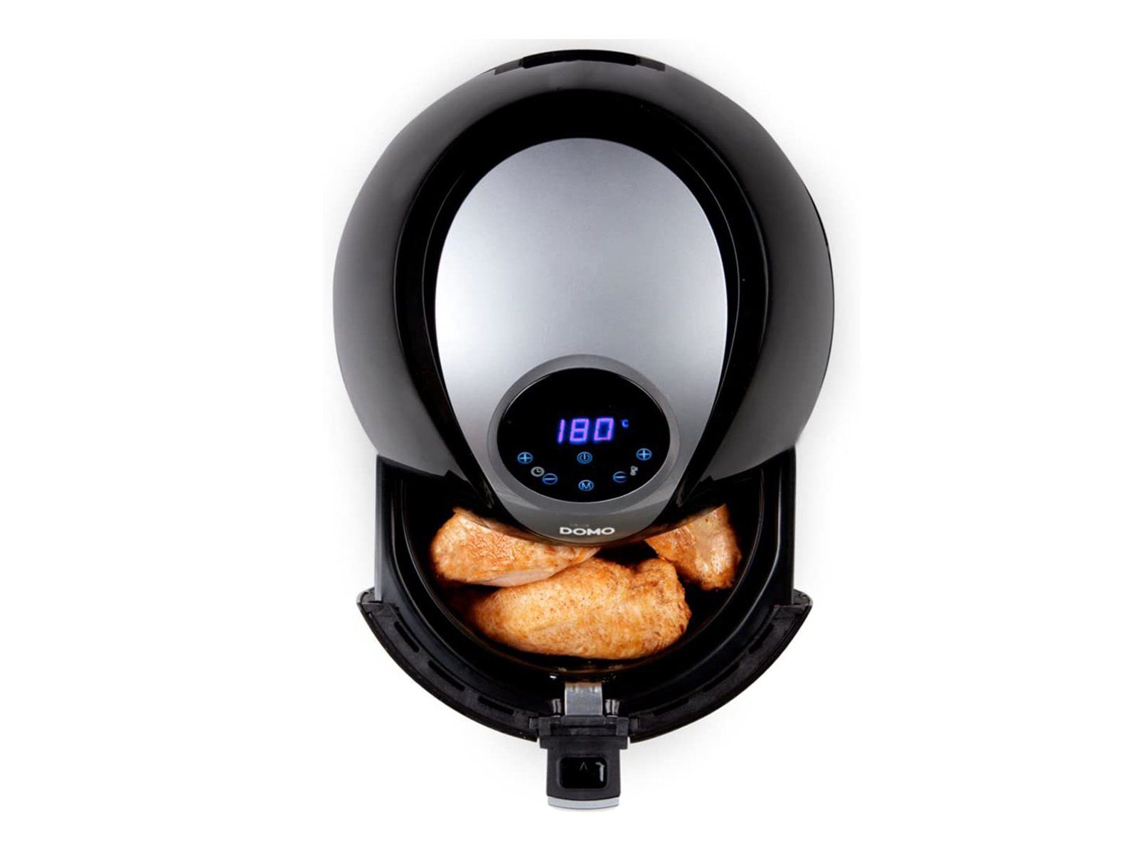Domo Heißluftfritteuse, 1400 W, Kleine digitale 3,5L Fritteuse Pommes ohne Öl fettarm frittieren