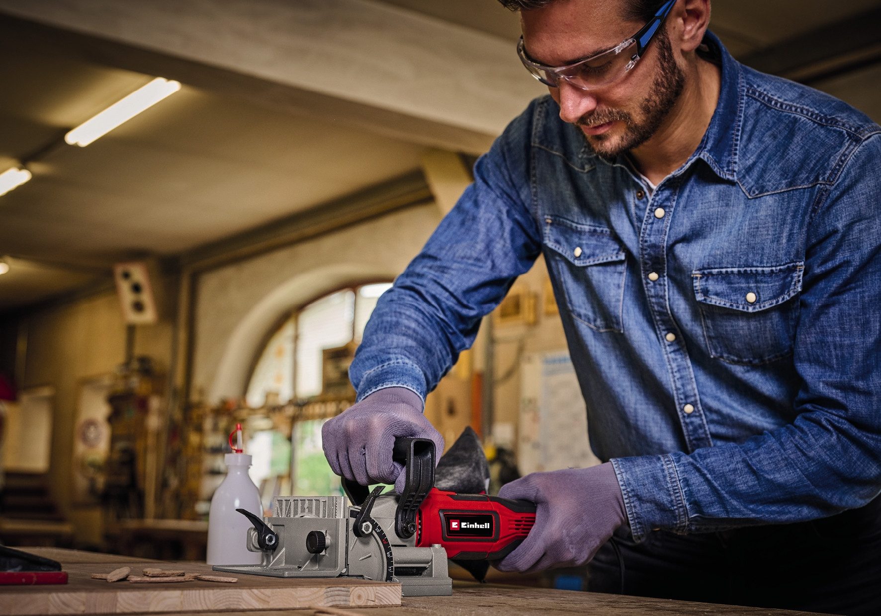 Einhell Flachdübelfräse TE-BJ 900, (Set, 5-tlg), stufenlose Winkeleinstellu günstig online kaufen