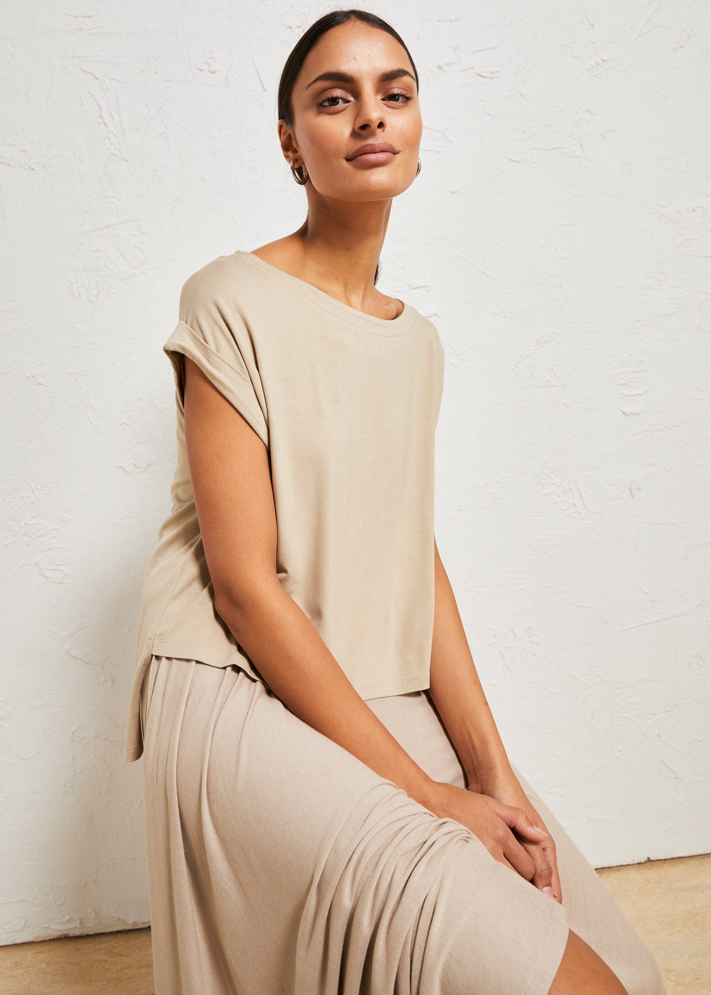 bonprix Oversize-Shirt oversize Passform, Kurzarm, für warme Tage, aus Viskose