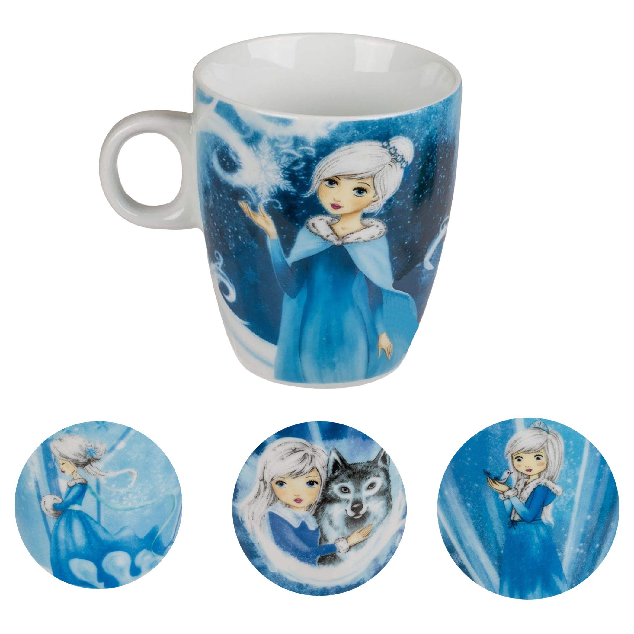 Haus und Deko Geschirr-Set Tasse Becher Eisprinzessin Trinkbecher Kindertasse mit Motiv Milch (1-tlg), Keramik