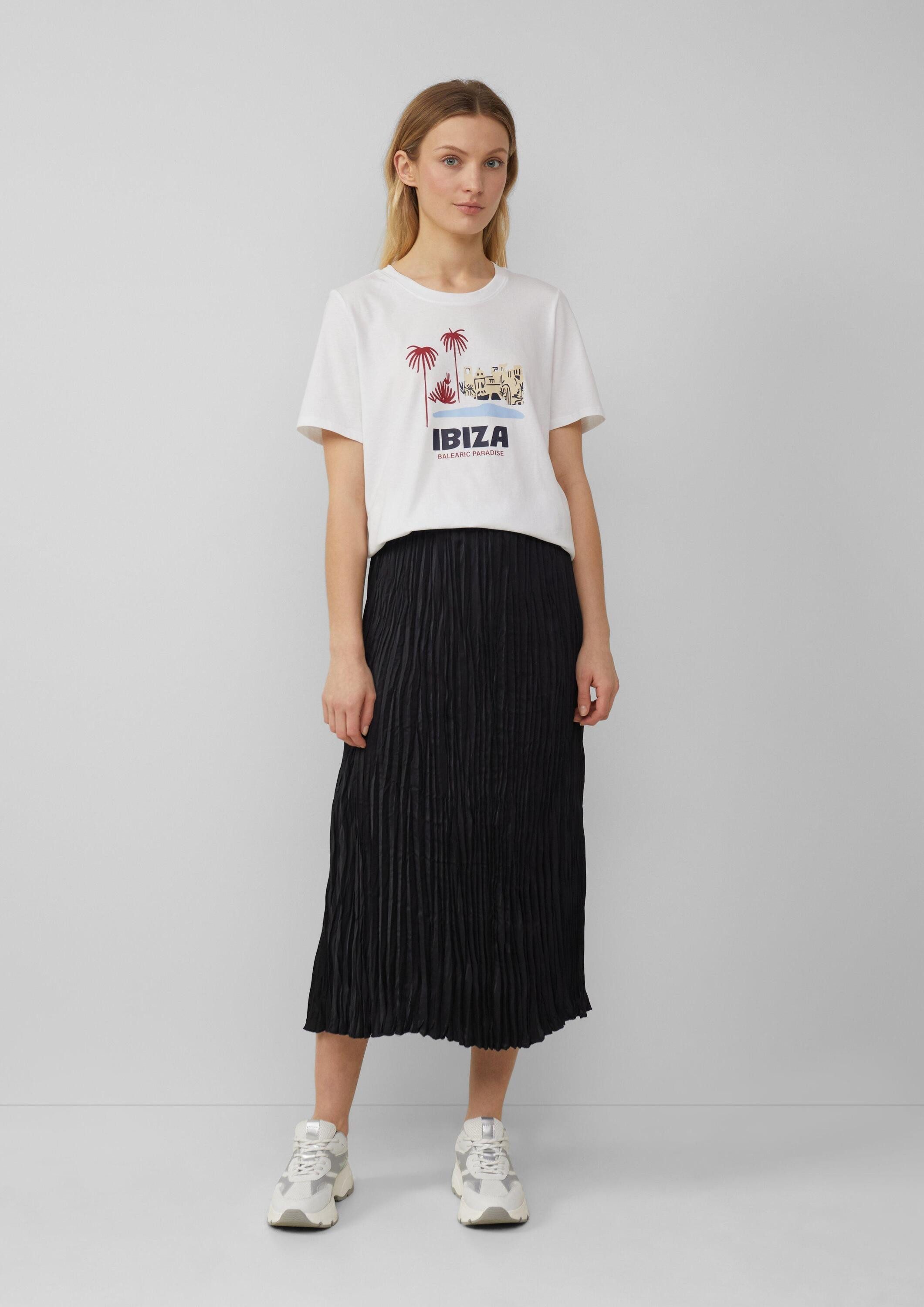 s.Oliver Midirock Rock Fließender Midirock mit Plisseefalten und Elastikbun günstig online kaufen