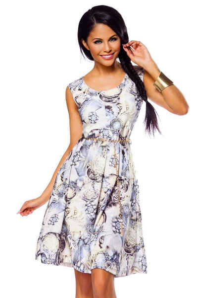 Sommerkleid Sommerkleid luftiges Minikleid mit Gürtelkette