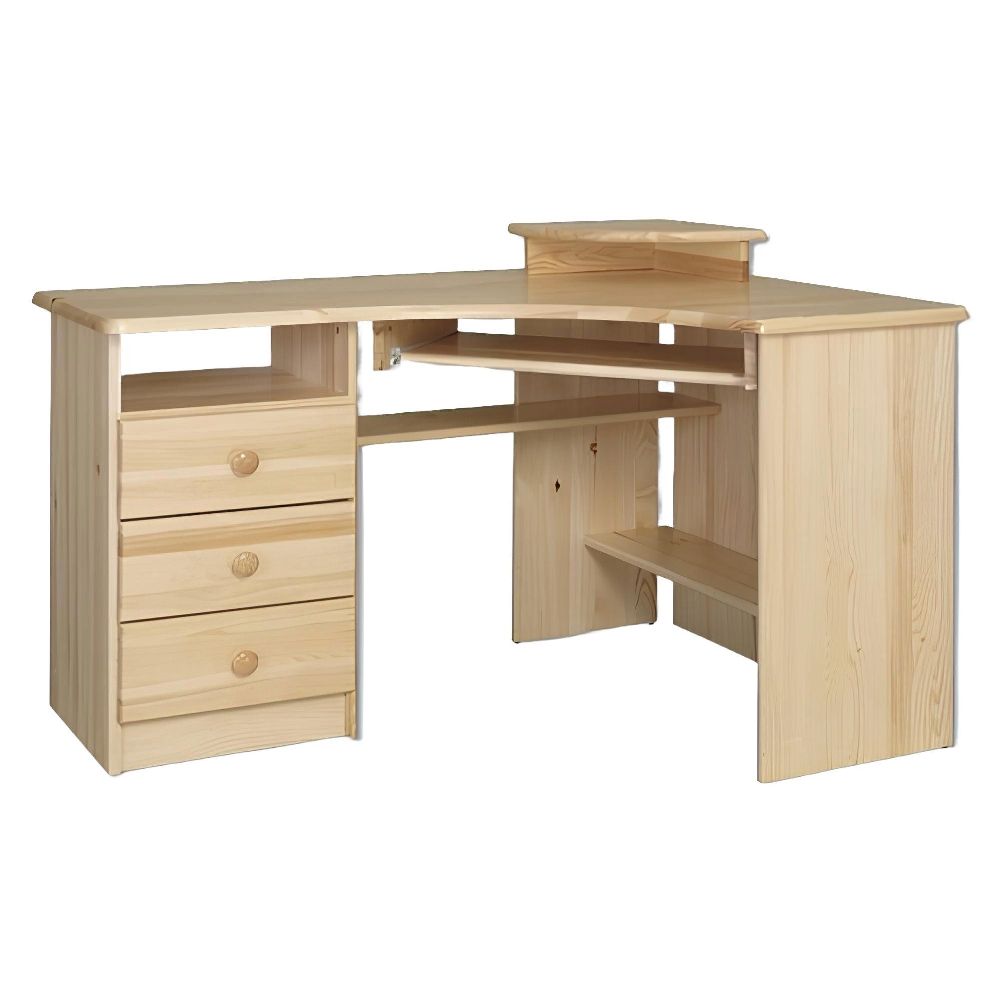 Xlmoebel Eckschreibtisch Eckschreibtisch aus massivem Echtholz mit zeitlosem Design (1-St., Eckschreibtisch), Hergestellt in Europa