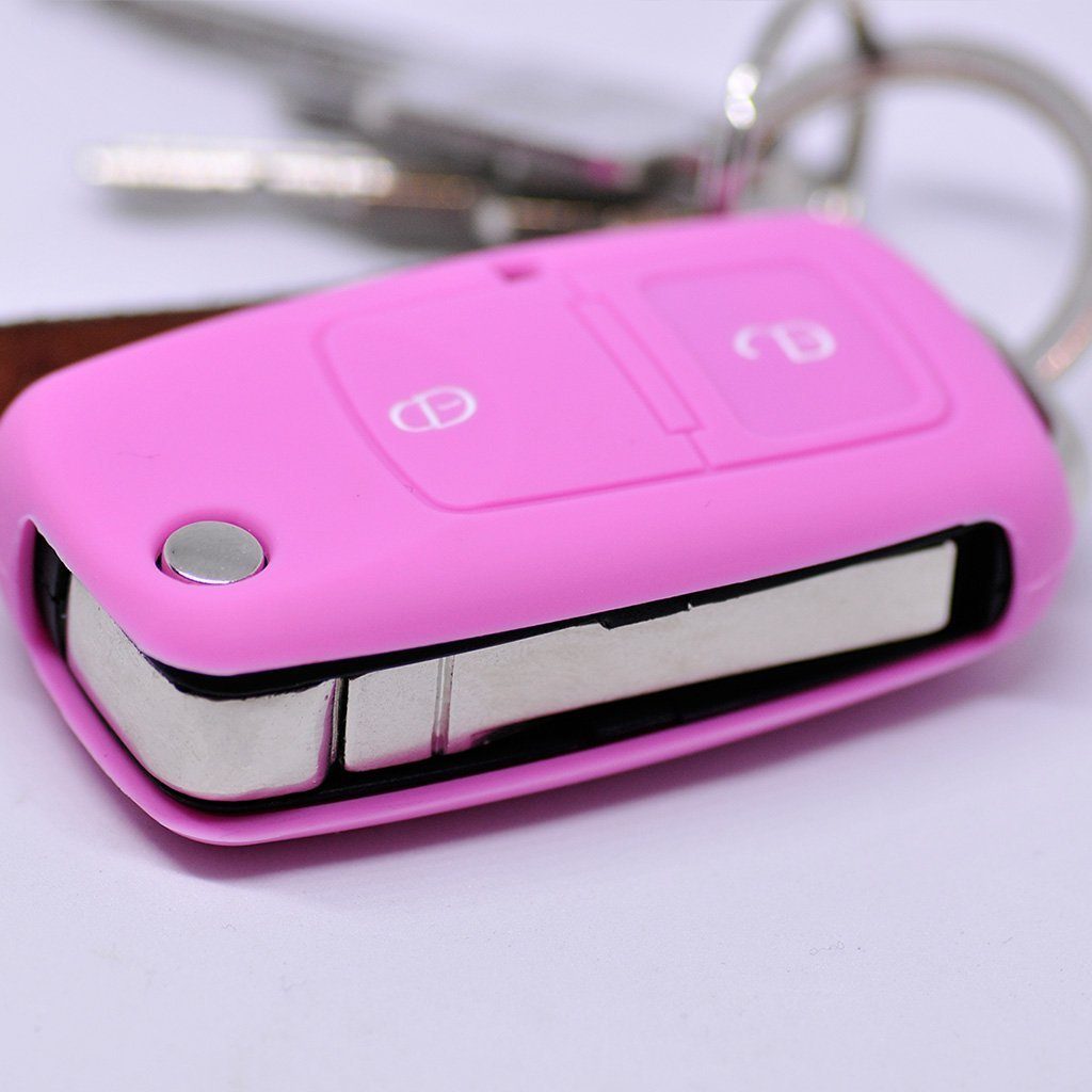 Schutzhülle Golf EOS VW Softcase Autoschlüssel Tasten Schlüsseltasche 2009 2 mt-key bis Rosa, Skoda Jetta für SEAT Polo Fox Silikon Schlüssel