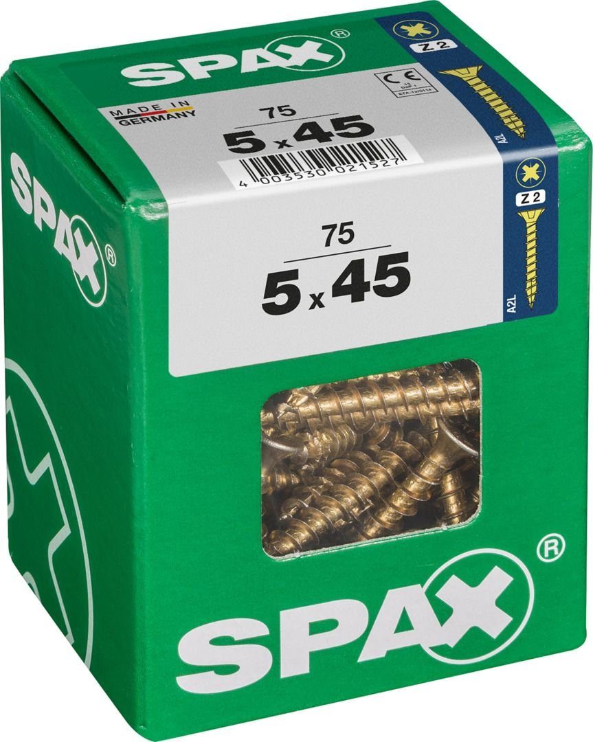 SPAX mm 5.0 Spax x - 45 Universalschrauben PZ Holzbauschraube 2 75 Stk.