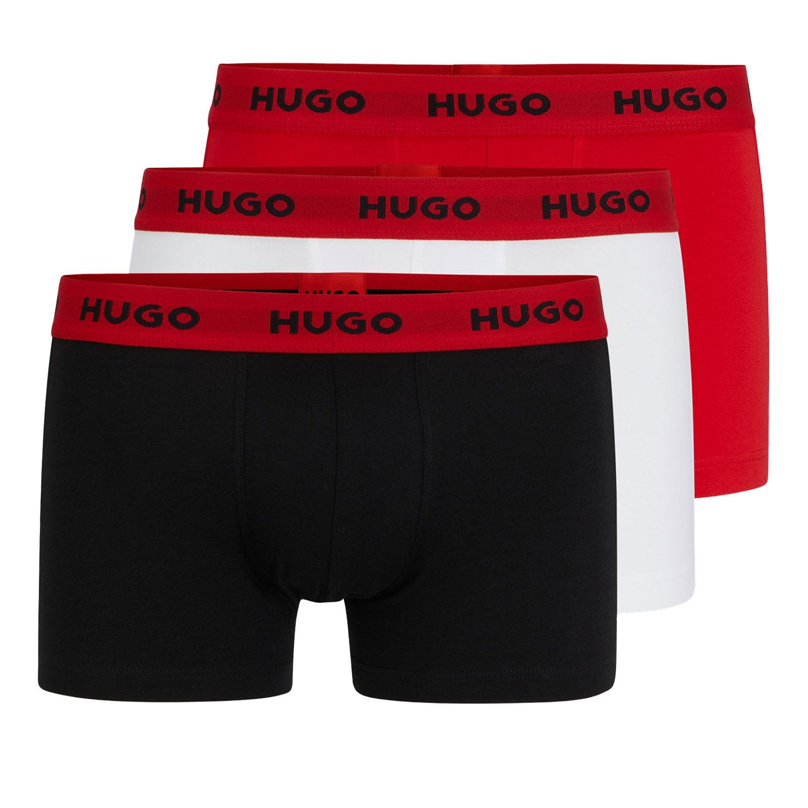 HUGO Boxer Trunk Triplet Pack (3-St., 3er Set) mit umlaufendem Markenschriftzug am Bund