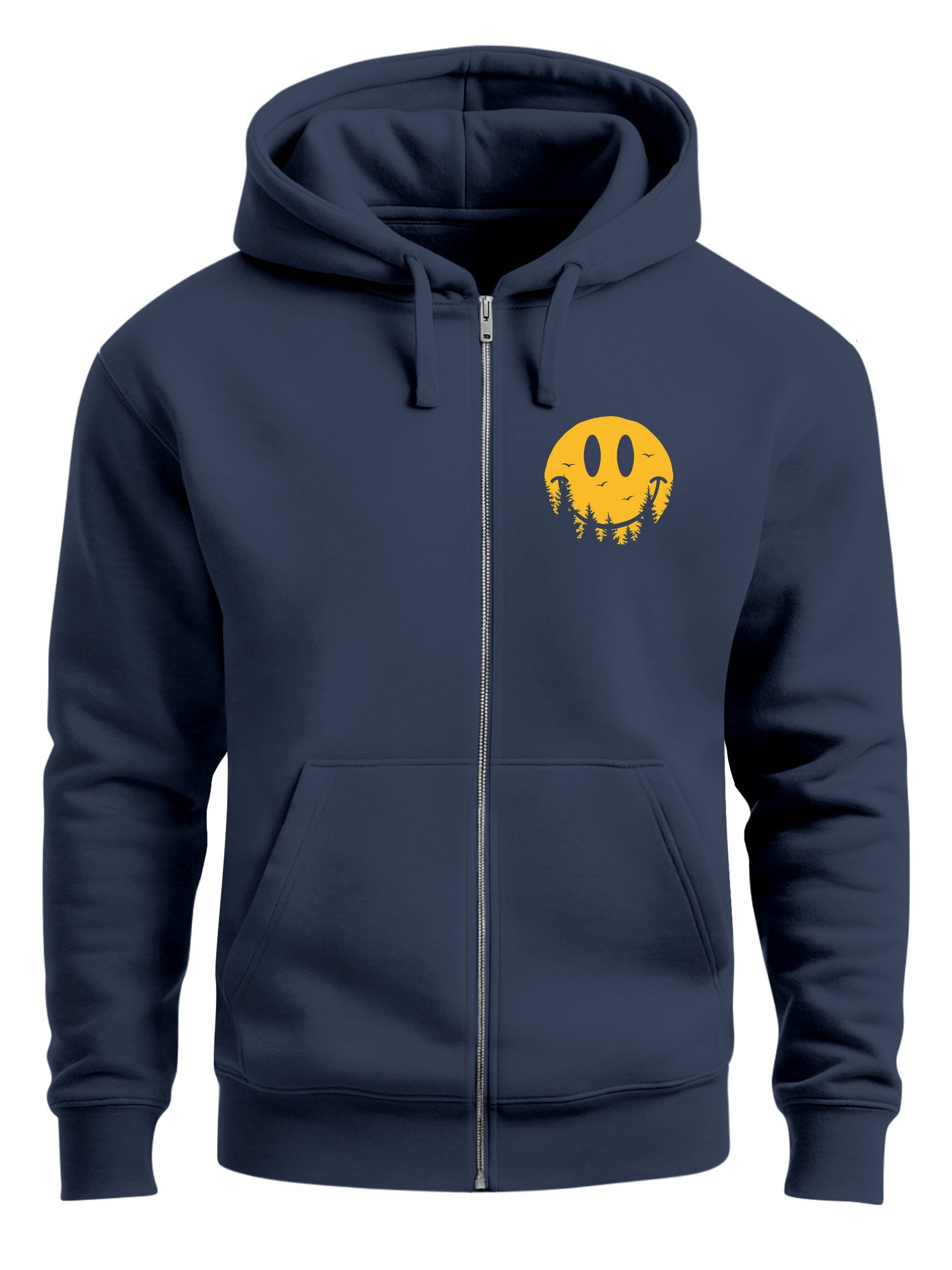 Sweatjacke Herren Sweatjacke mit Kapuze Print Aufdruck Motiv Zipjacke Zip-Hoodie