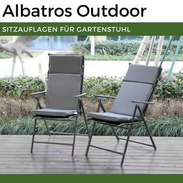 Albatros International Stuhlkissen Albatros Sitzauflage Gartenstuhlauflagen Sitzpolster, Sitzpolster Sitzkissen Outdoor Anthrazit Hochlehner Auflage UV