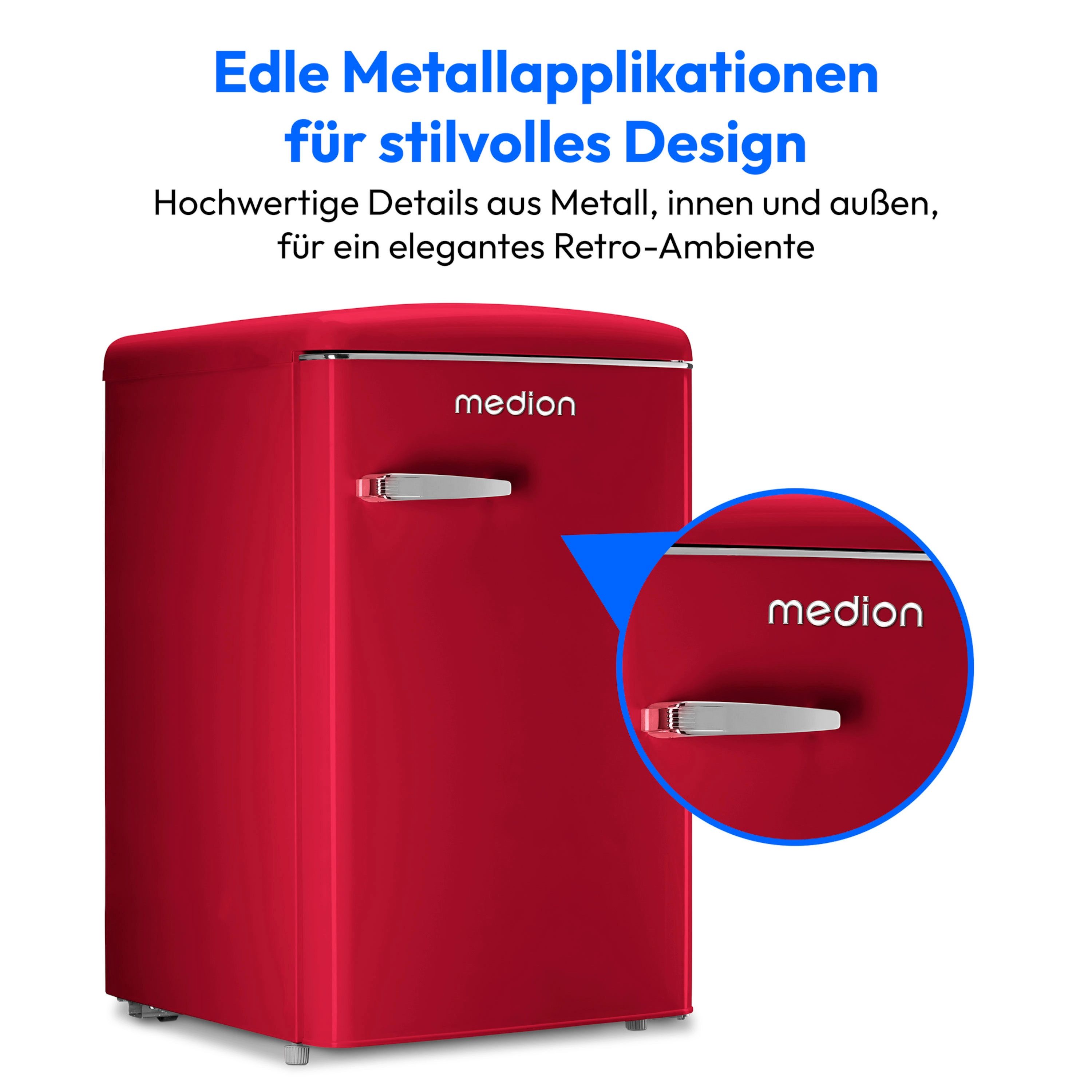 Medion® Gefrierschrank MD37790, 89.5 cm hoch, 55 cm breit, 108L Nutzinhalt,95L Kühlschrank,13L Gefrierfach, LED Innenbeleuchtung