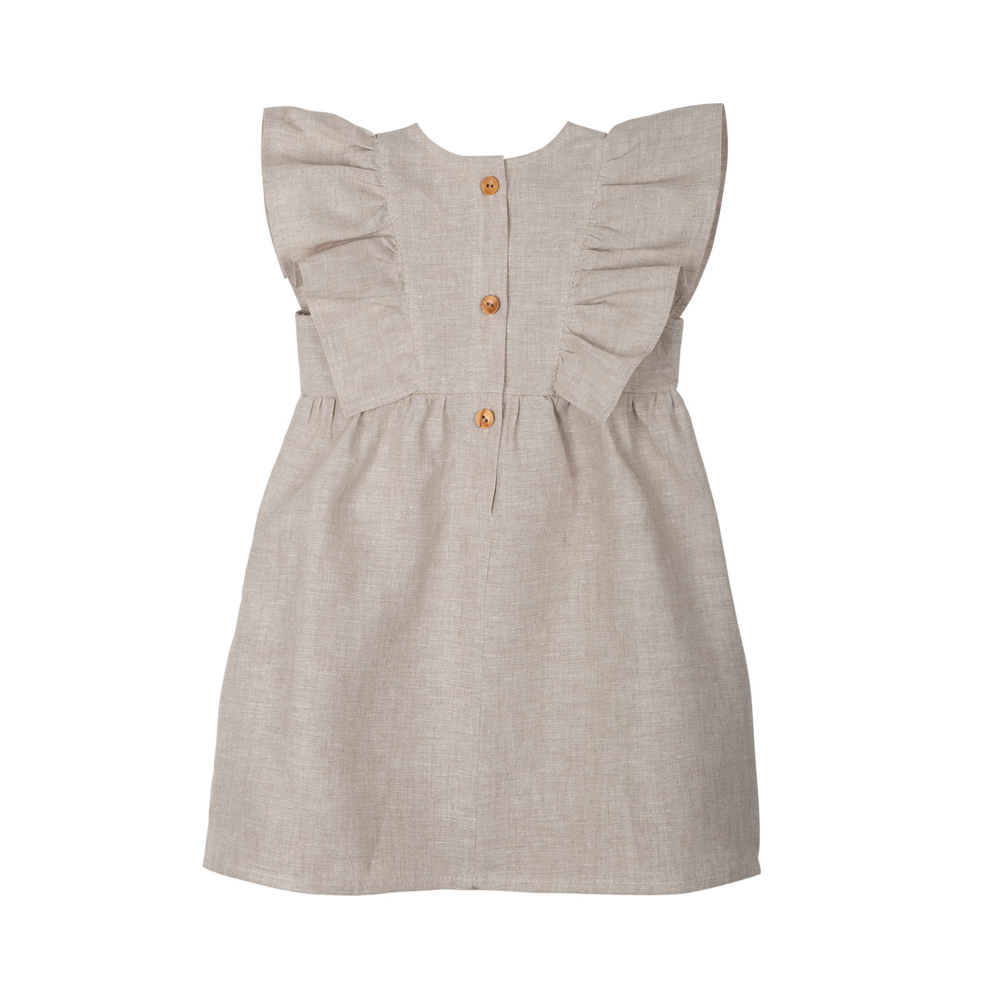 PURE PURE by Bauer Sommerkleid Leinen-Kleid Kids mit Rüschen