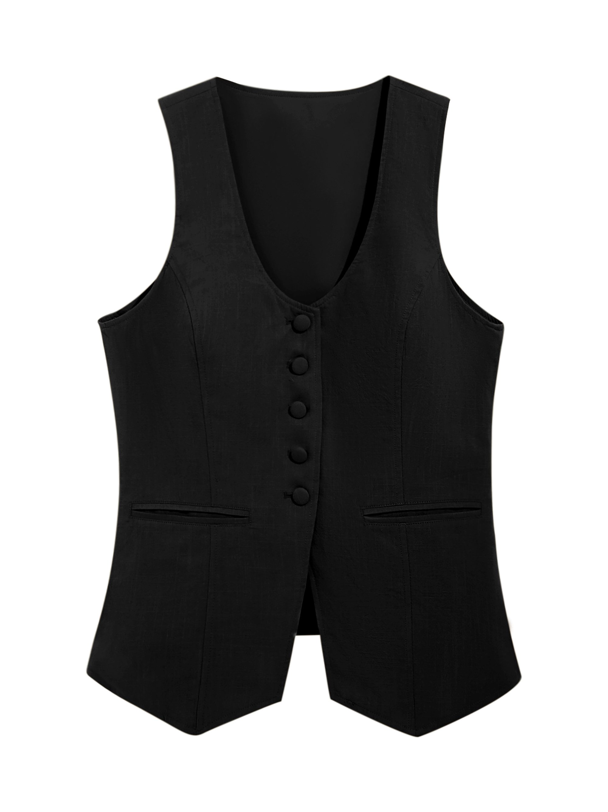 Imily Bela Anzugweste Damen Blazer-Weste mit Reverskragen (Packung, 1-tlg., 1per-Pack) mit Knöpfen – Bild 5 von 5