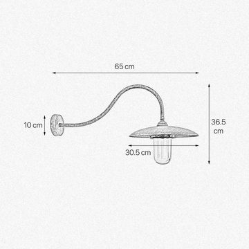 Licht-Erlebnisse Außen-Wandleuchte ANTON, ohne Leuchtmittel, in Bronze Antik matt Glas Echt-Messing E27 IP44 Garten Maritim