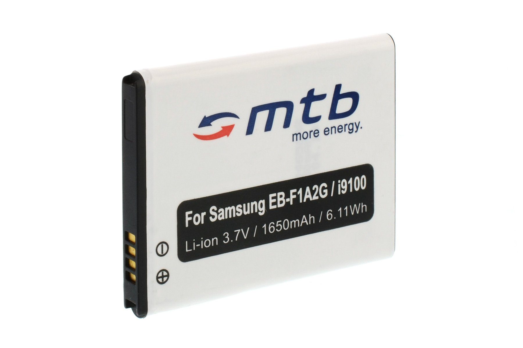 mtb more energy [BAT-374 - Li-Ion] Kamera-Akku kompatibel mit Akku-Typ Samsung EB-F1A2G - Galaxy S2 und Cam 1650 mAh (3,7 V), passend für: Samsung Galaxy Camera EK-GC100, GC110, GC120…
