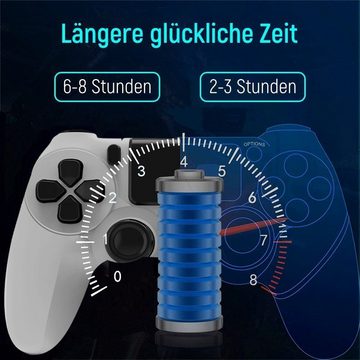 Gontence Gamepad,Game Controller, Wireless Controller für PS4,600mAh Controller (1 St., Weiß PlayStation 4-Controller)