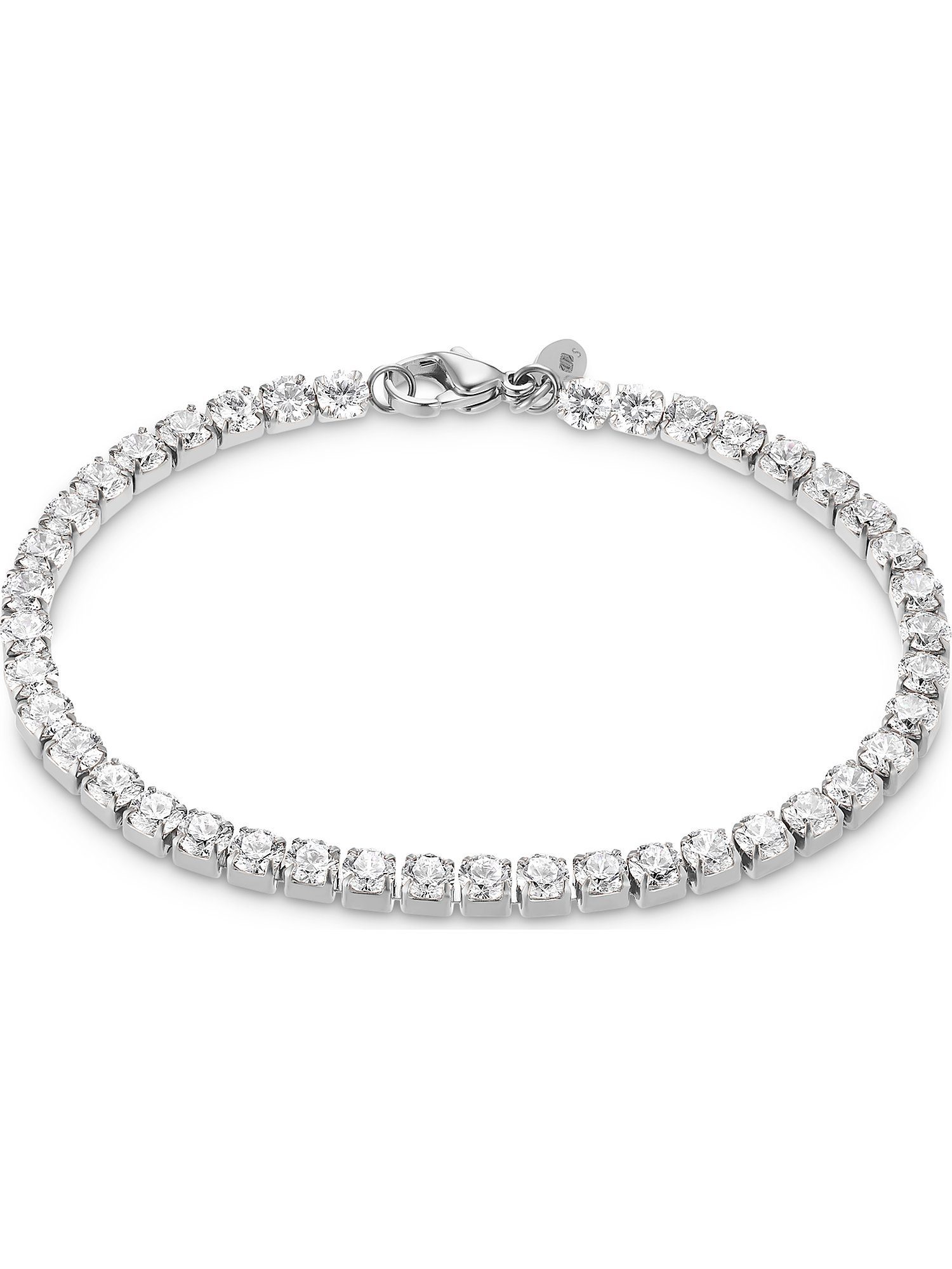 FAVS Edelstahlarmband FAVS Damen-Armband Edelstahl 41 Zirkonia