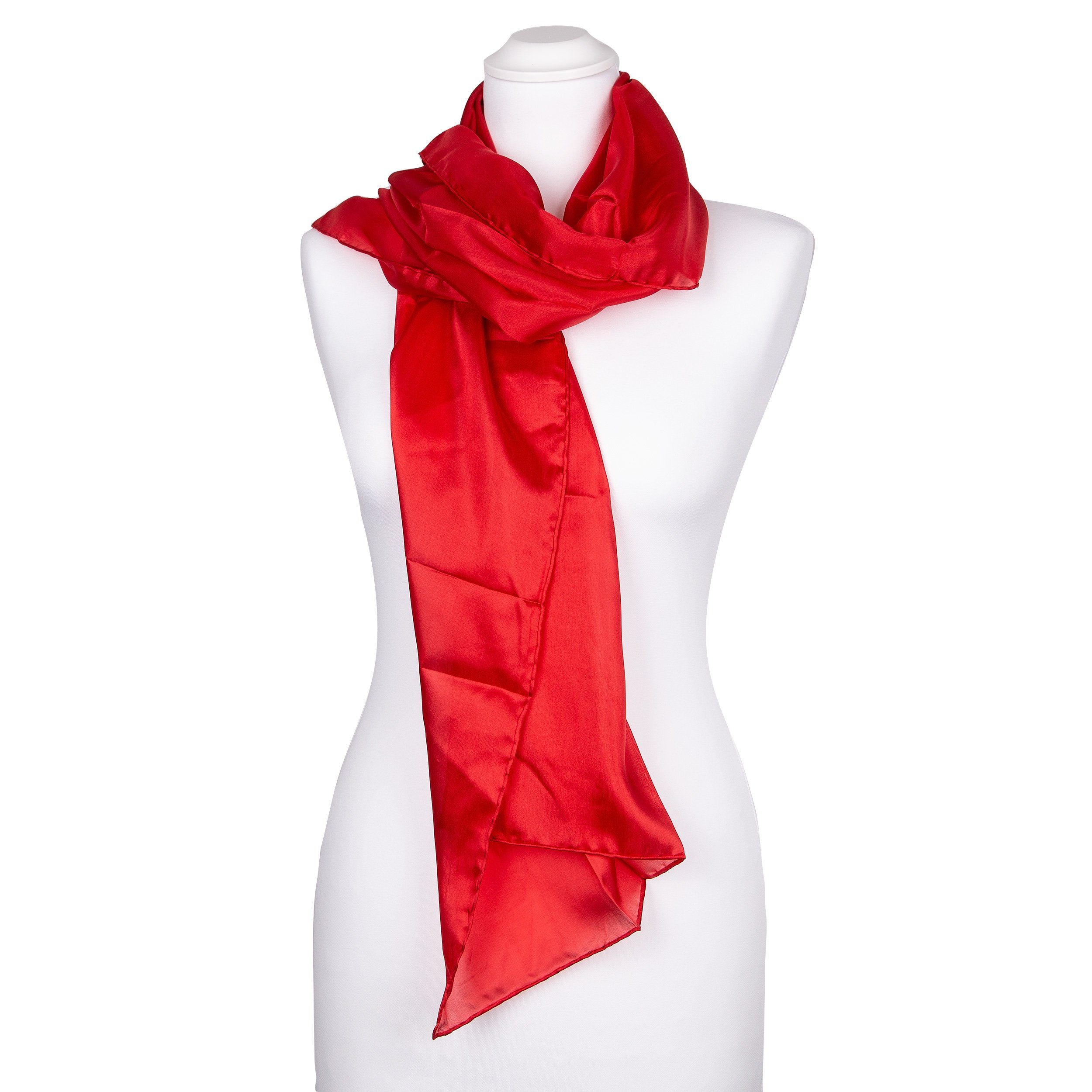 TINITEX Seidenschal Seidenschal Halstuch Schal Tiefrot