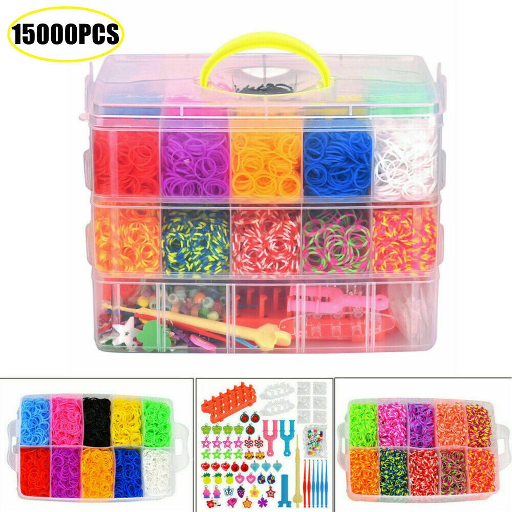 FANNOU DIY-Bastelset mit Aufbewahrungsbox, Kinder-Armbandwebset für Anfänger Junge Mädchen Geschenk