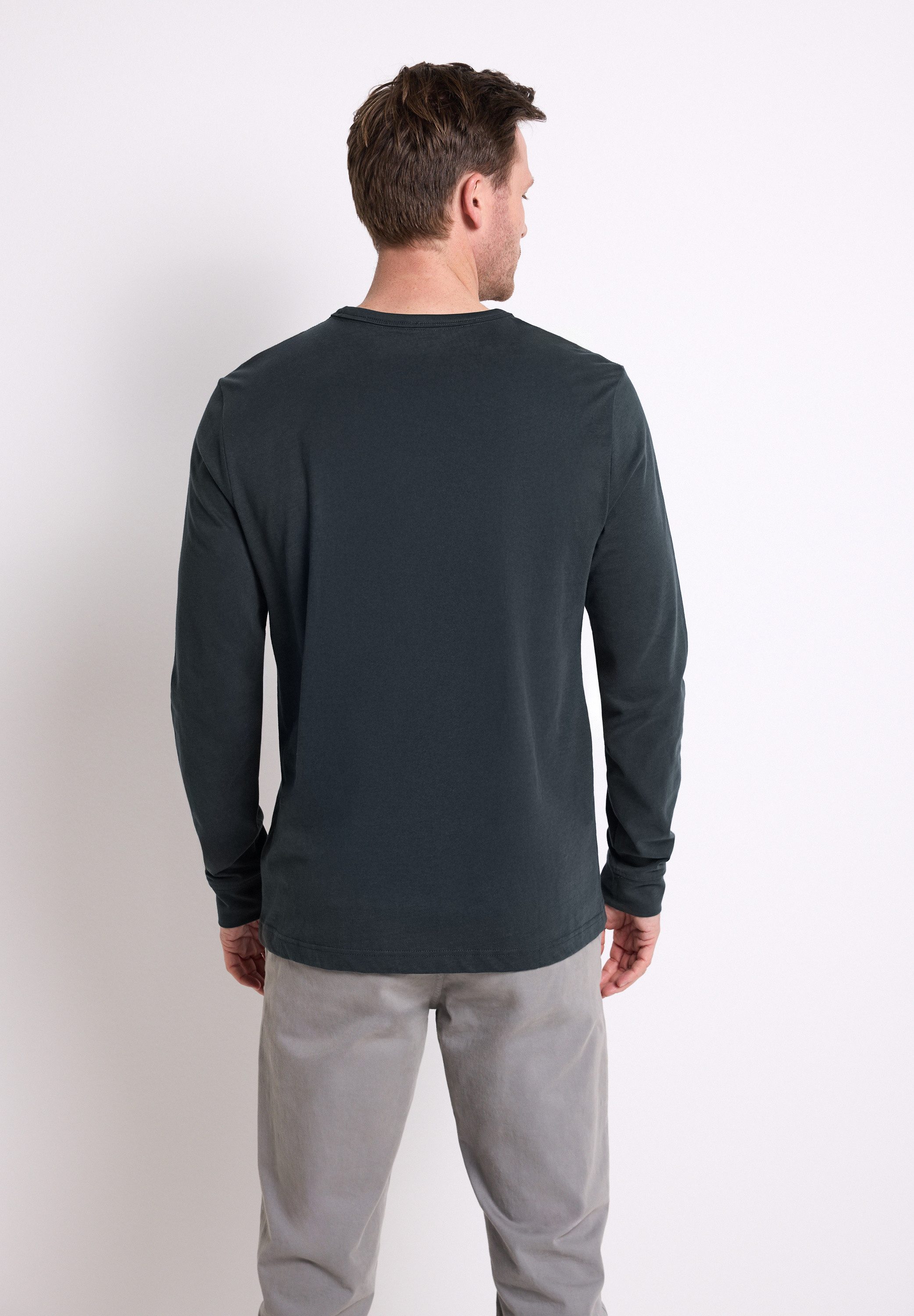 STREET ONE MEN Langarmshirt aus reiner Baumwolle günstig online kaufen