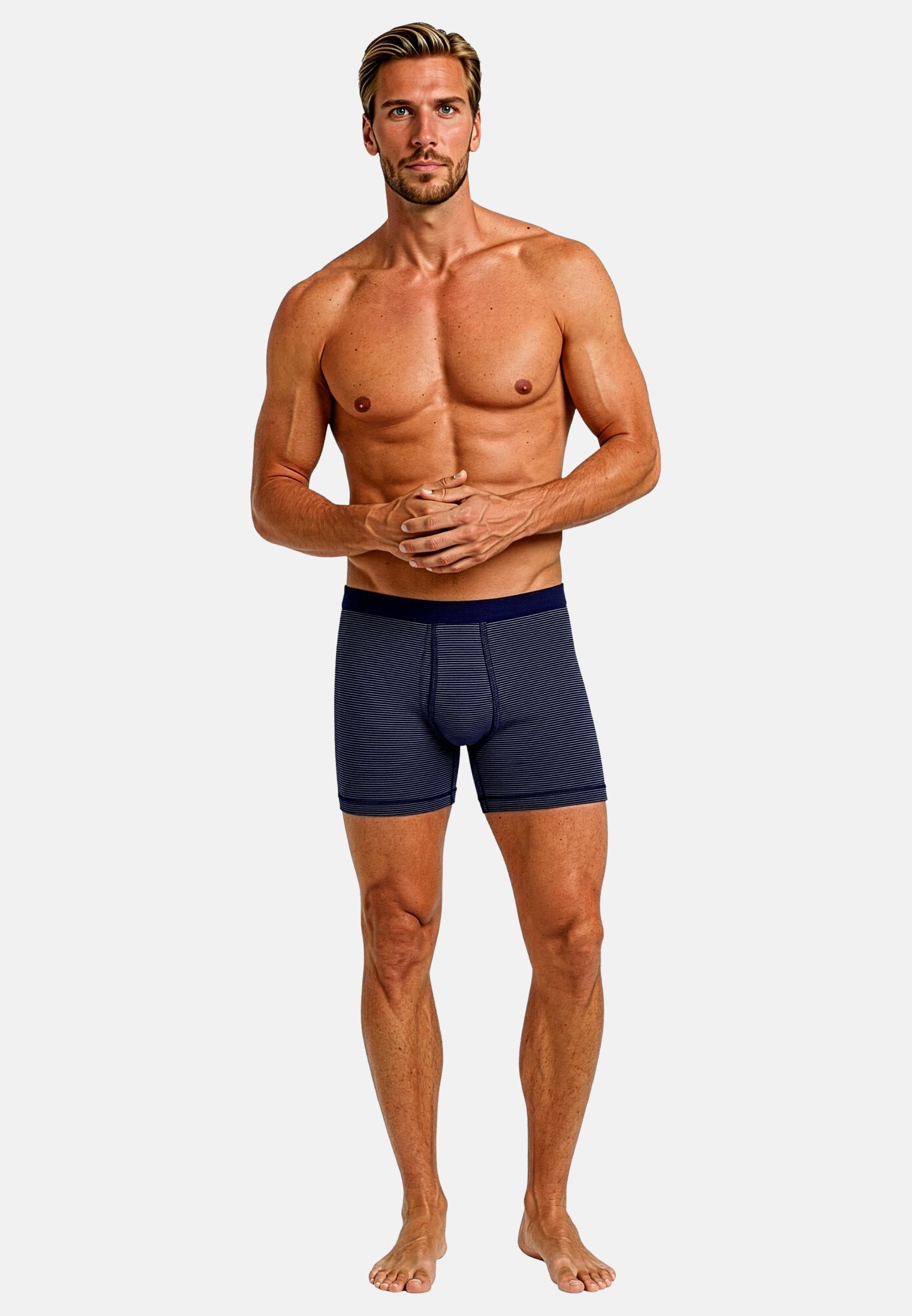 ESGE - Die Wäsche-Macher Retro Boxer 5er Pack - Feinripp Ringel (Spar-Set, 5-St) Retro Short / Pant - Baumwolle - mit Eingriff – Bild 5 von 5