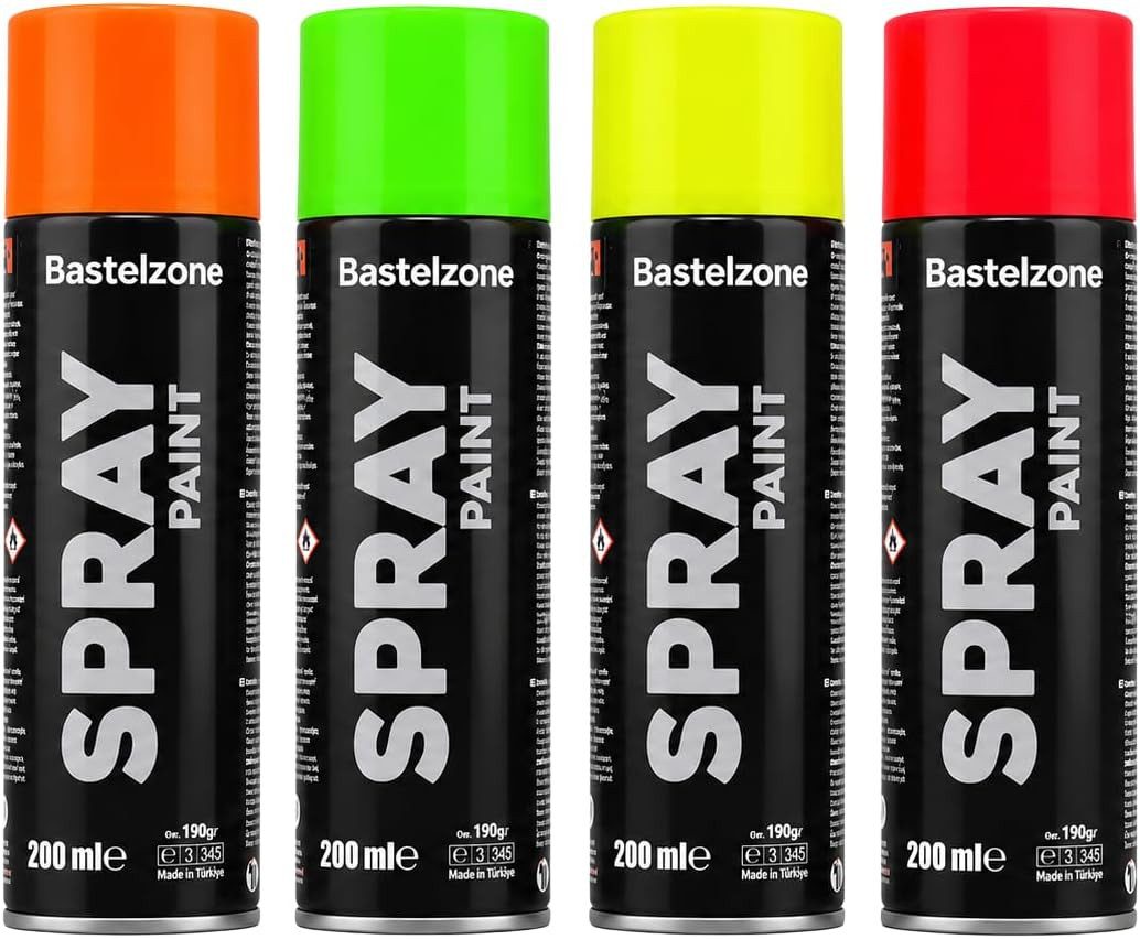 Greenpoint Sprühlack Neon Sprayfarben Neon Sprühlack Graffiti Farbspray Glänzend, Leuchtstark, schnelltrocknend, hohe Deckkraft, glänzend