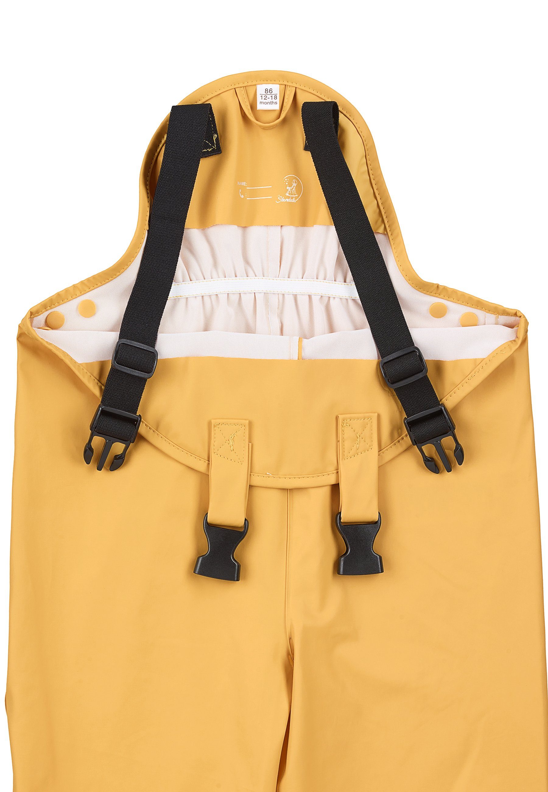 Regenhose verstellbar Hosenträger süßen Druckknöpfen, Regenträgerhose yellow Matschhosenträger mit Reflektoren, Sterntaler® mit Kinder Regenhose Regenträgerhose ungefüttert Motiven) (1-tlg., mit