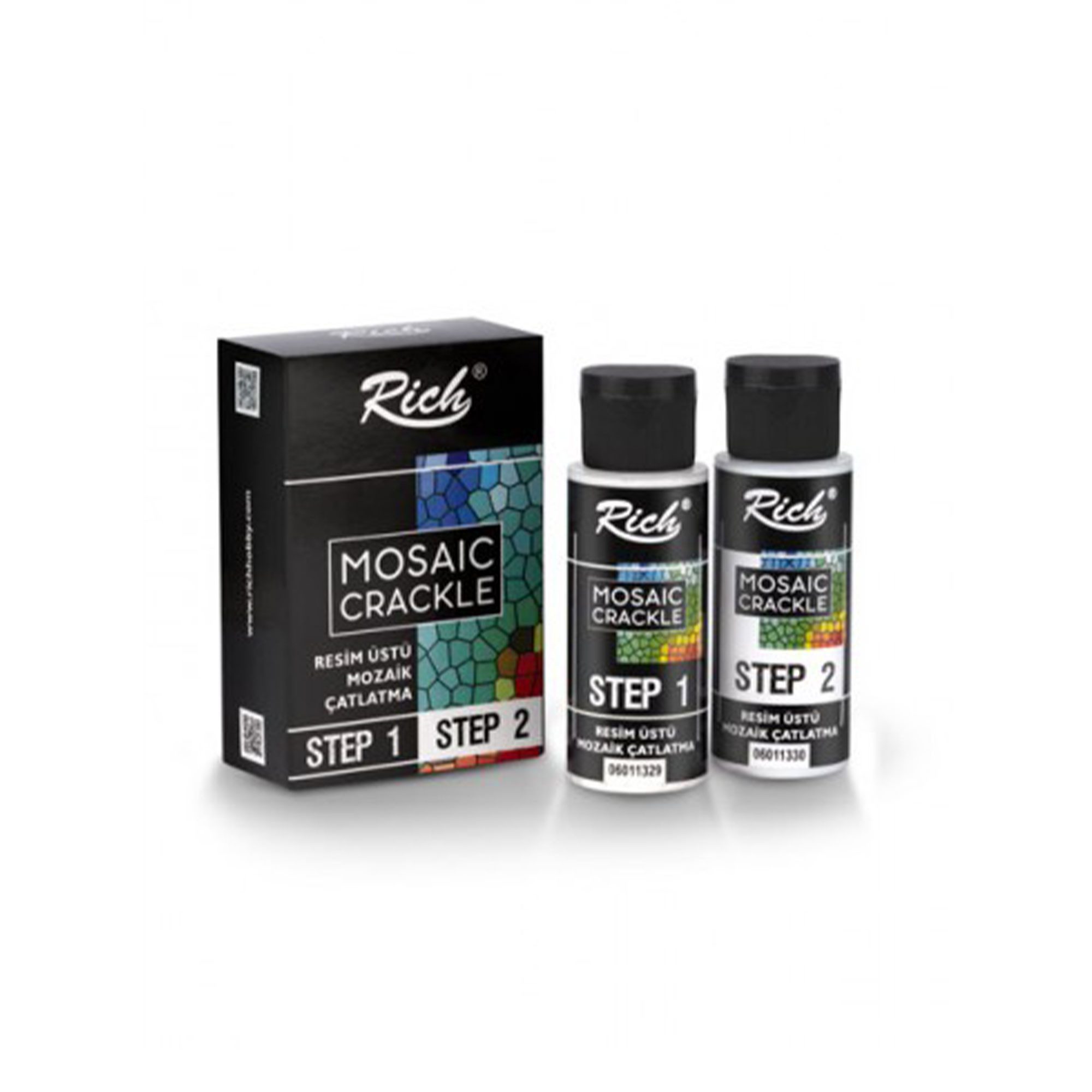 RICH Bastelfarbe Rich Mosaic Crackle Step1-Step2 On-Painting Cracking Set - 60ml
