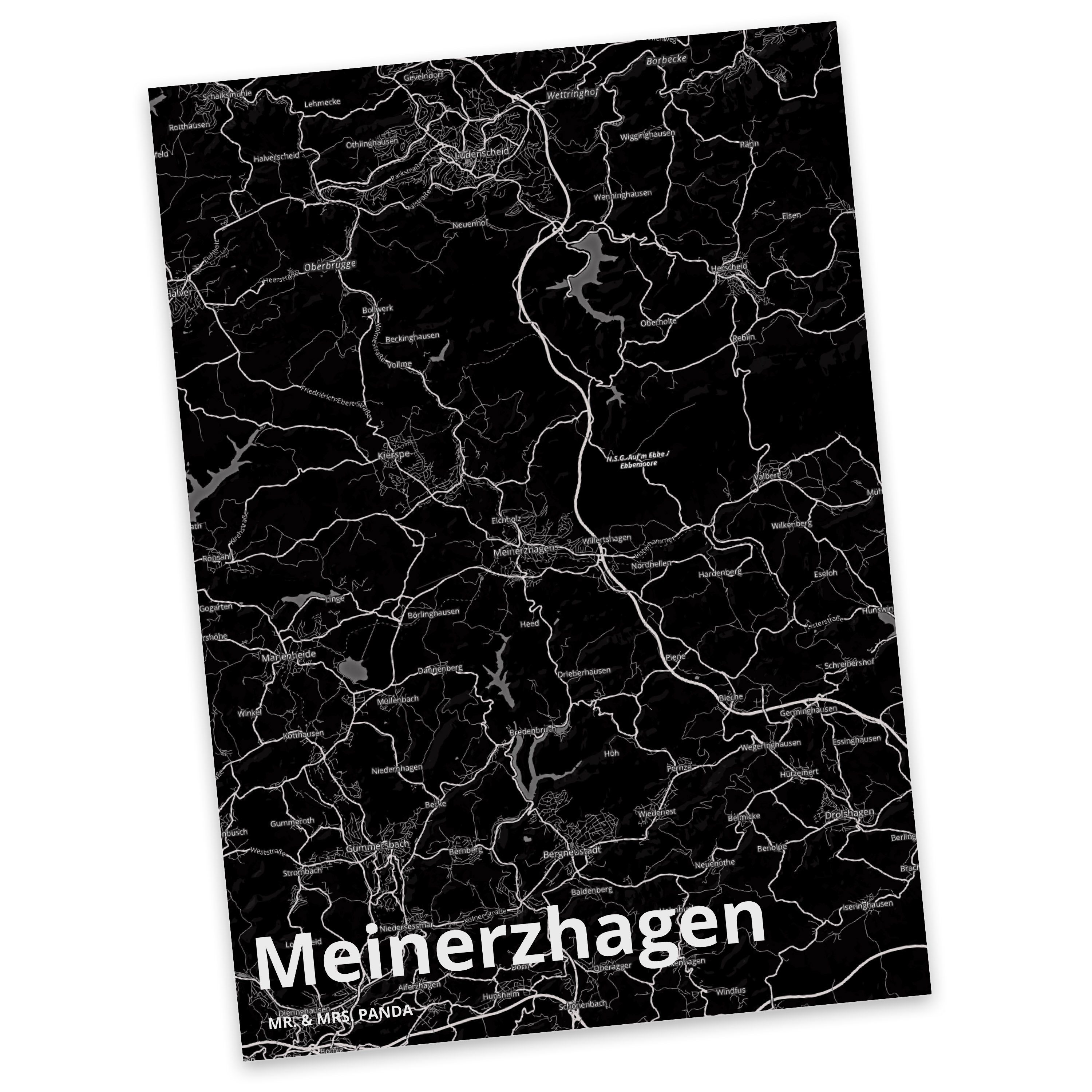 Mr. & Mrs. Panda Postkarte Meinerzhagen - Geschenk, Stadt, Grußkarte, Einladungskarte, Geburtsta