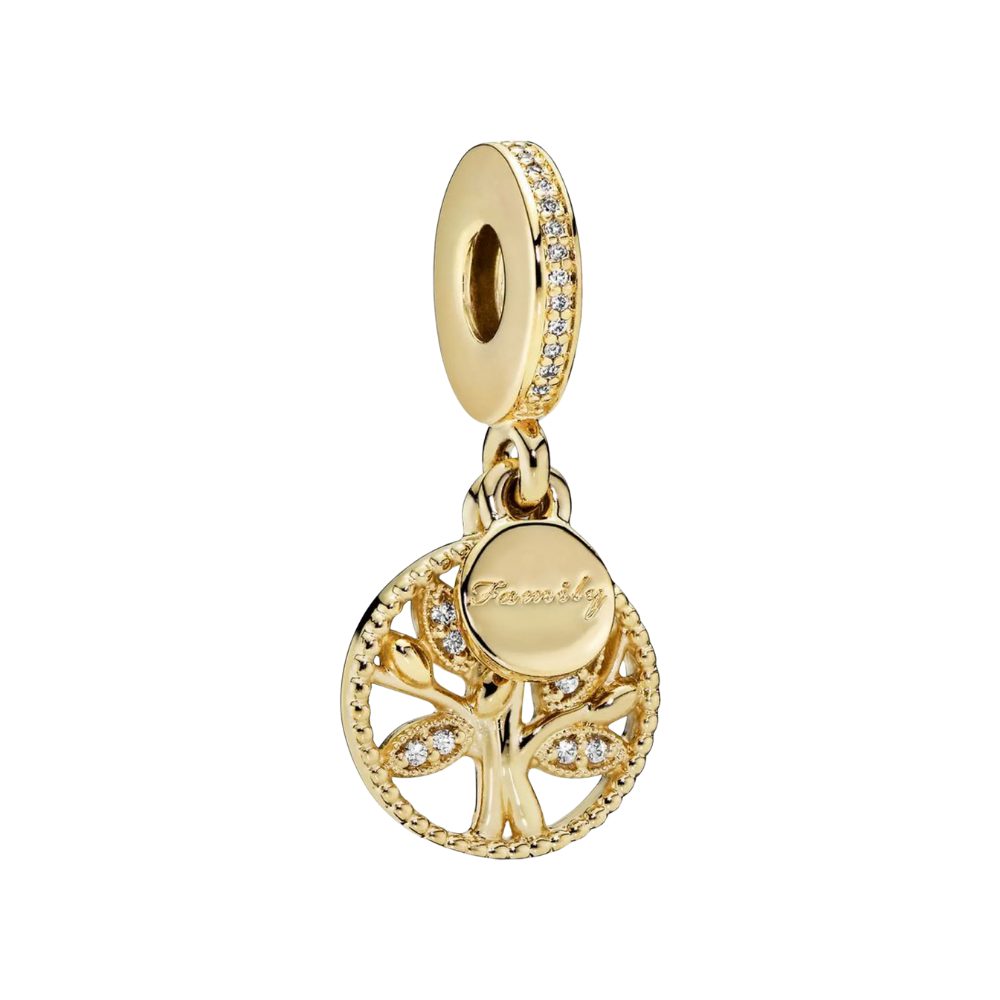 Pandora Charm-Einhänger SHINE-768661C01*, Stammbaum, Familie, Zirkonia, Vergoldet
