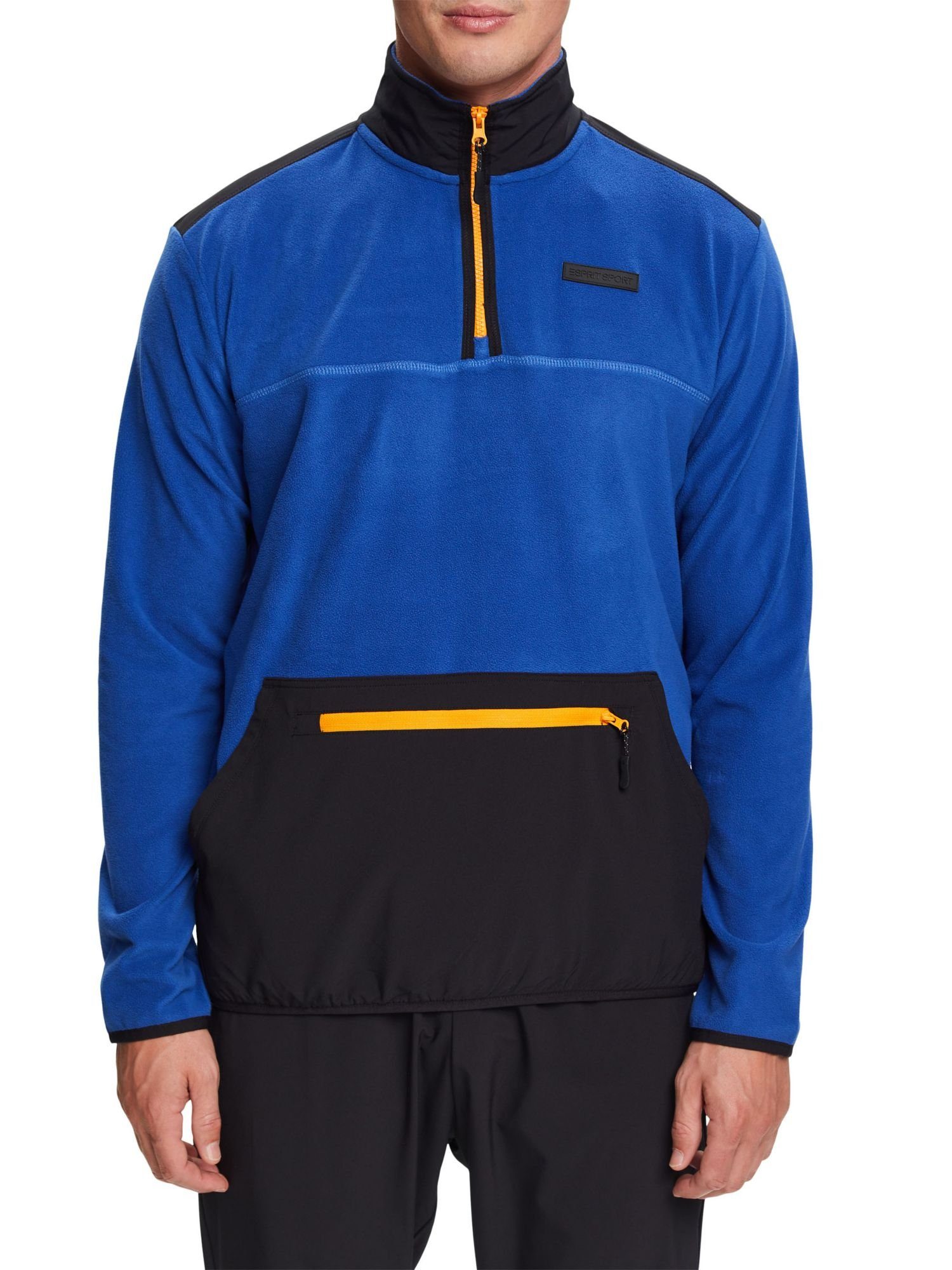 aus Longsleeve sports esprit Fleece (1-tlg) BLUE Sweatshirt BRIGHT