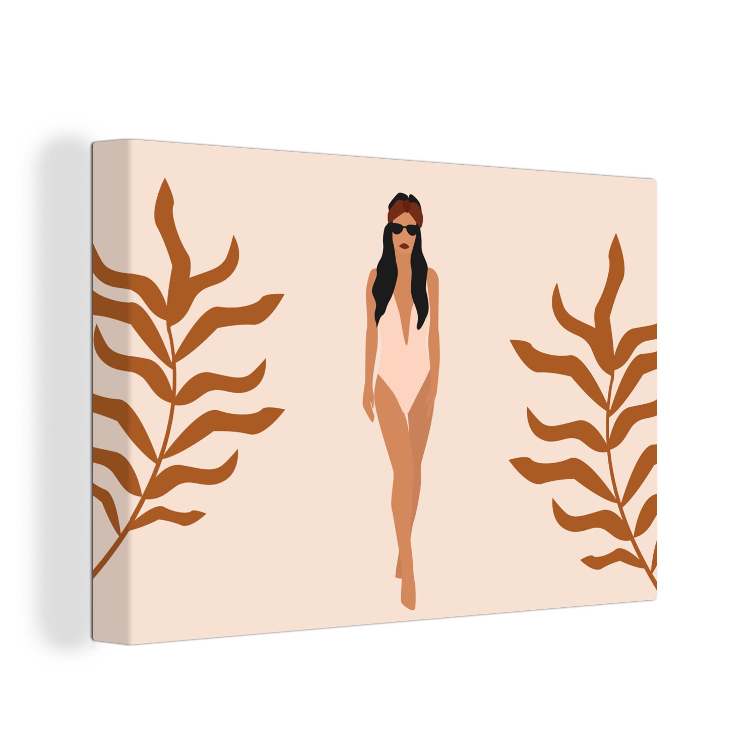 OneMillionCanvasses® Leinwandbild Sommer - Badeanzug - Pastell, (1 St), Wandbild Leinwandbilder, Aufhängefertig, Wanddeko, 30x20 cm | Leinwandbilder