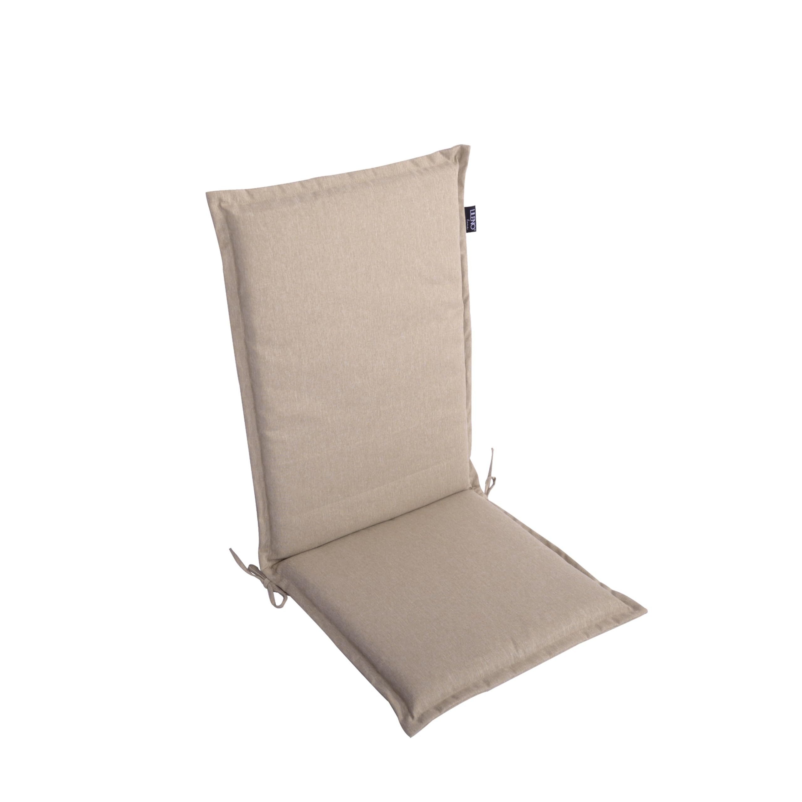 LILENO HOME Hochlehnerauflage Gartenstuhl Auflage, bequeme Sitzauflage für Gartenmöbel, Stuhlkissen, (1 St., 1er Set), Polsterauflage Taupe, Sitzpolster für Klappstühle