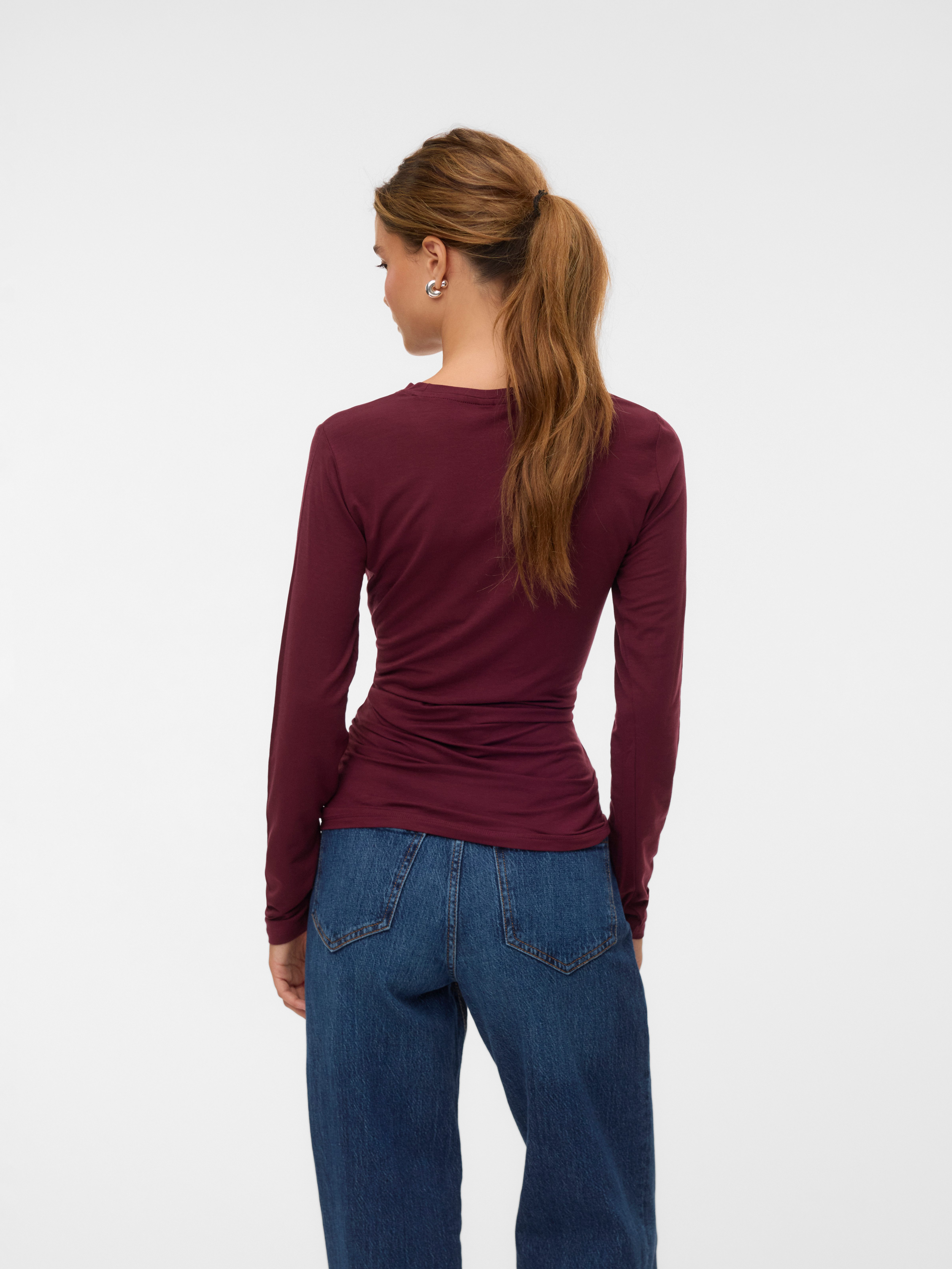 Vero Moda Langarmshirt VMAVA SARAH LS TOP JRS NOOS Materialmix, regular fit