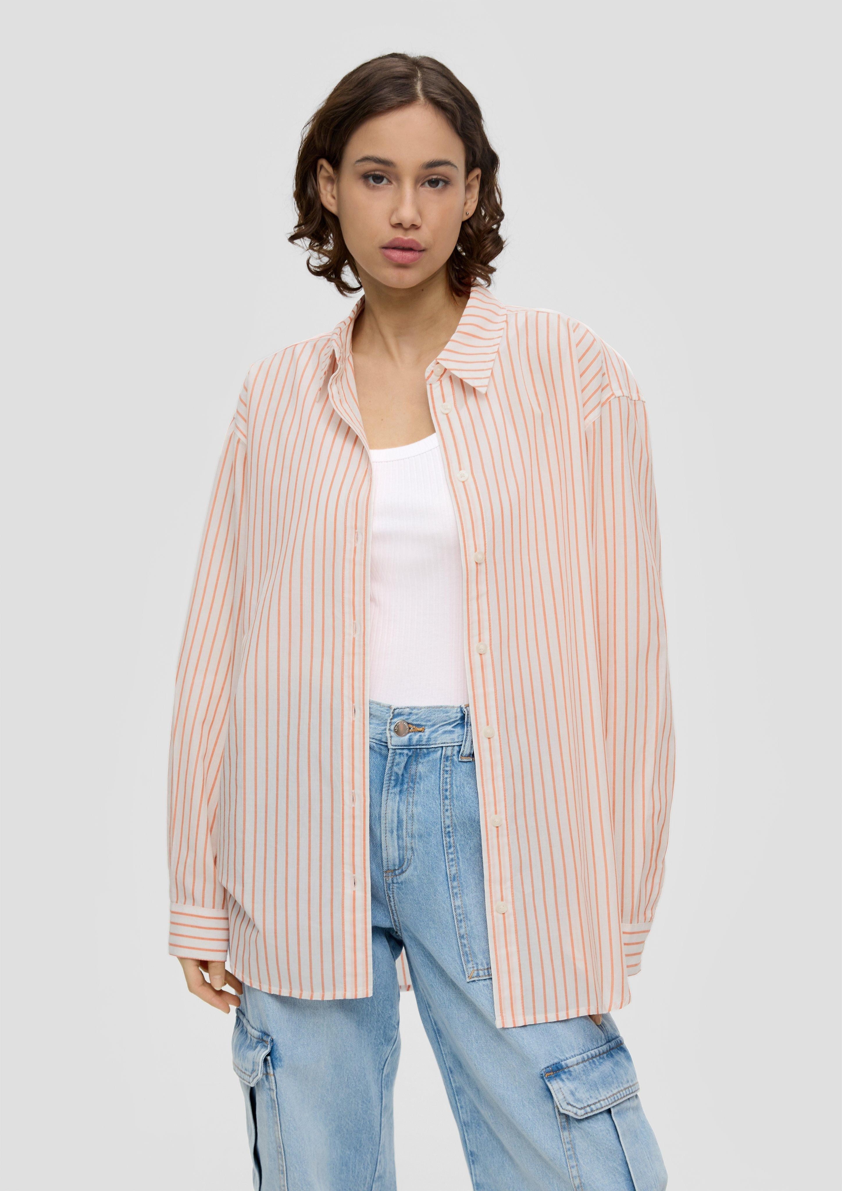 Langarmbluse Longbluse mit Streifen