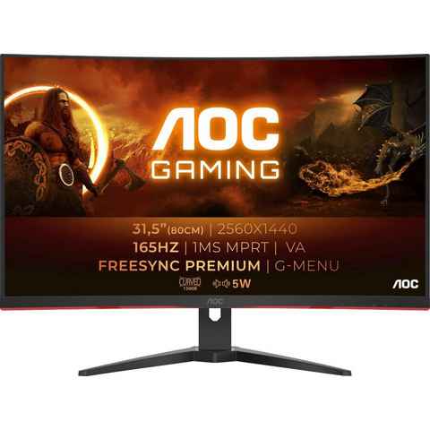 AOC CQ32G2SE/BK Curved-Gaming-Monitor (80 cm/31,5 ", 2560 x 1440 px, QHD, 1 ms Reaktionszeit, 165 Hz, VA LED)