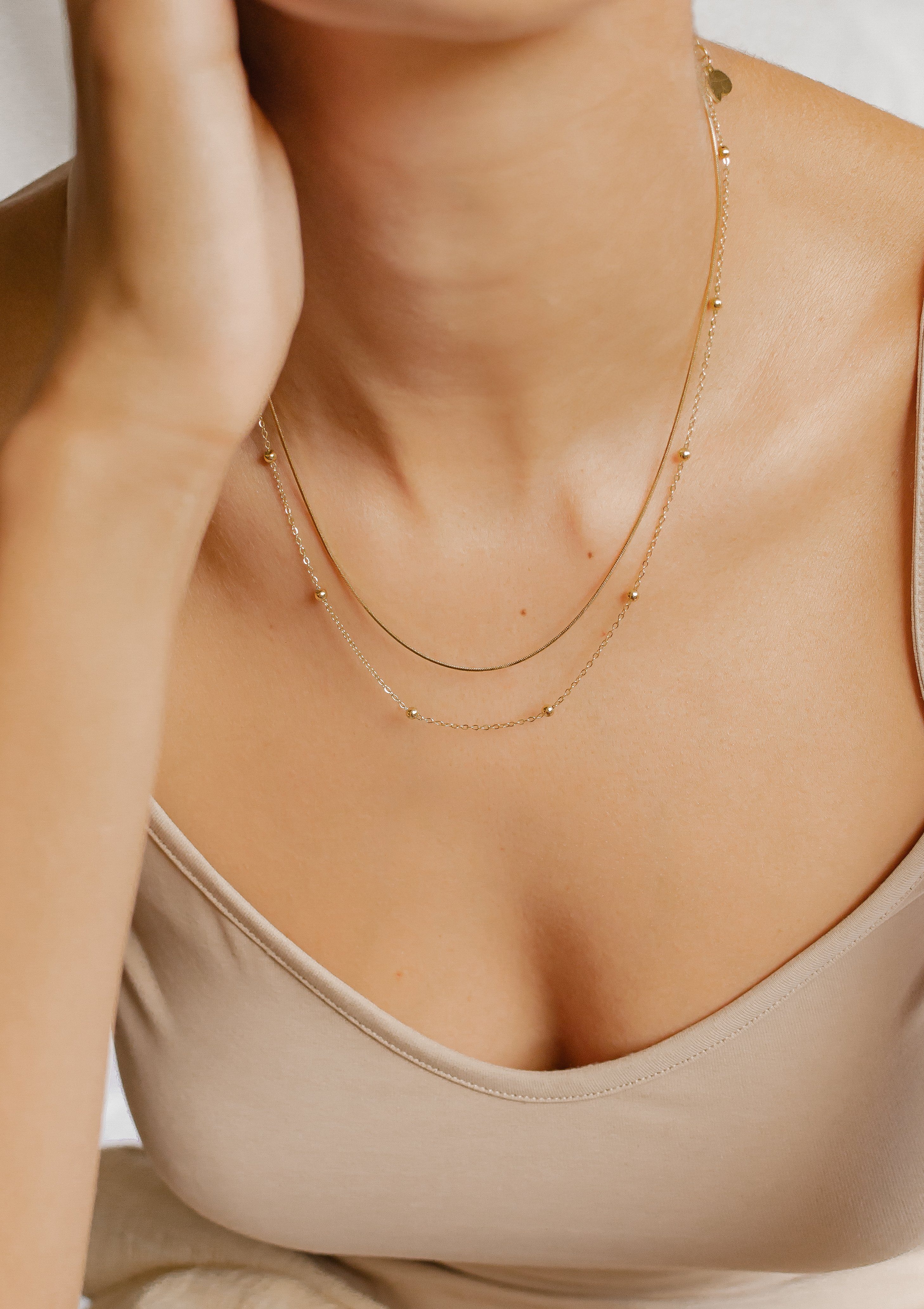 Hey Happiness Edelstahlkette Layer Collier Kugeln, wasserfest, Elegante Zwe günstig online kaufen