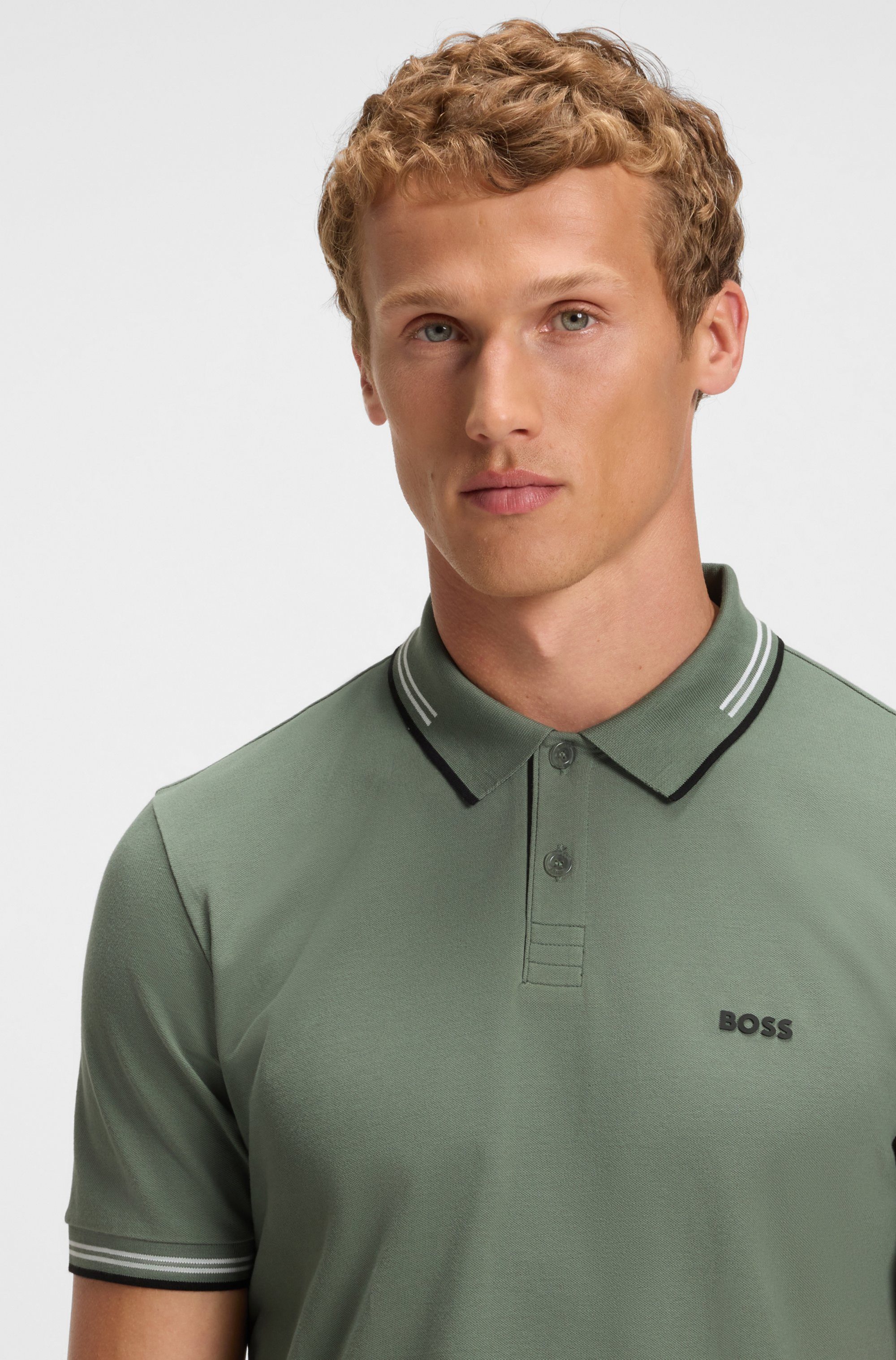 BOSS GREEN Poloshirt Paul Slim Fit Stretch-Baumwoll-Pique mit Polokragen