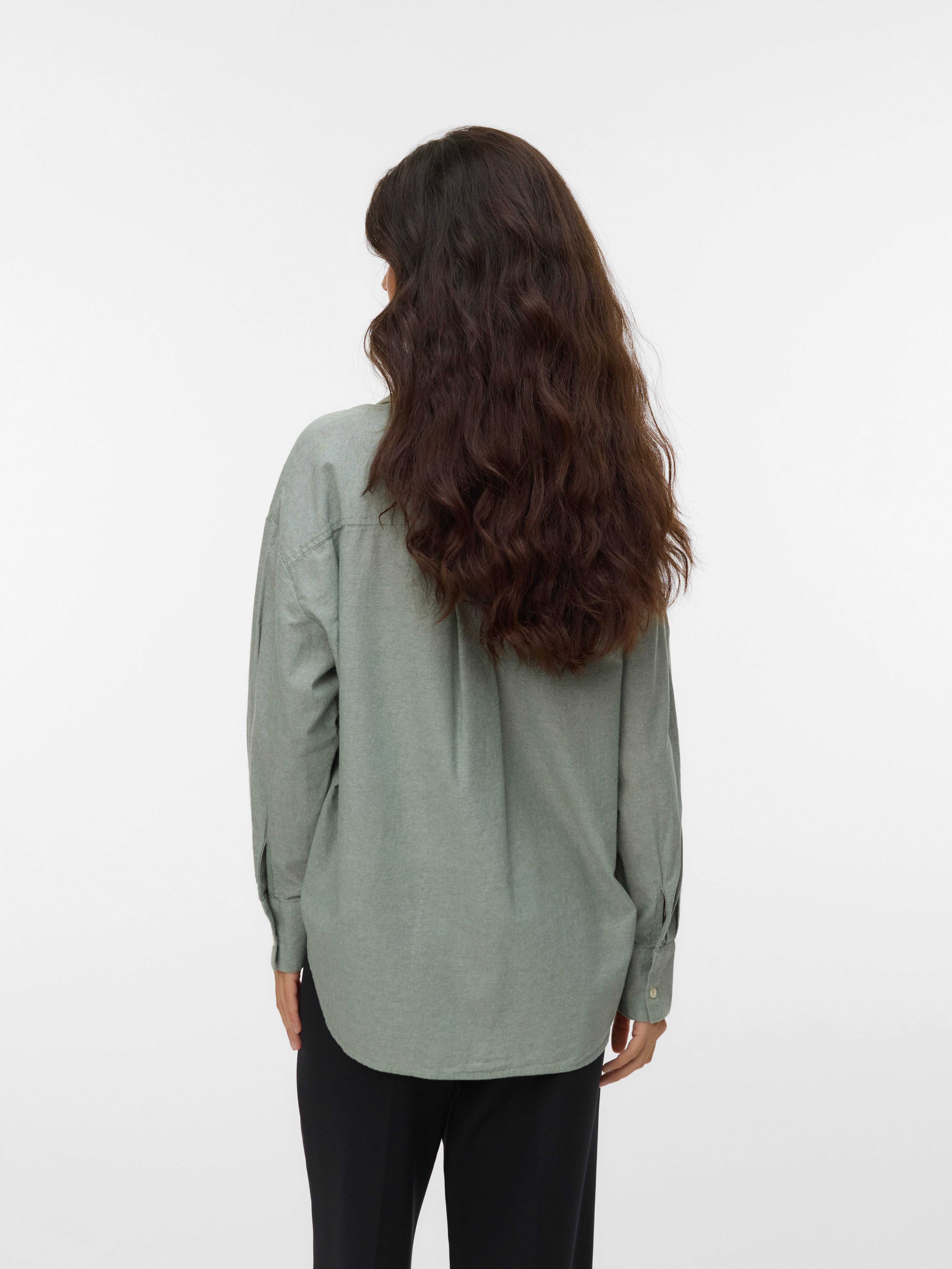Vero Moda Langarmbluse VMNORMA LS CHAMBRAY SHIRT Baumwolle, loose fit