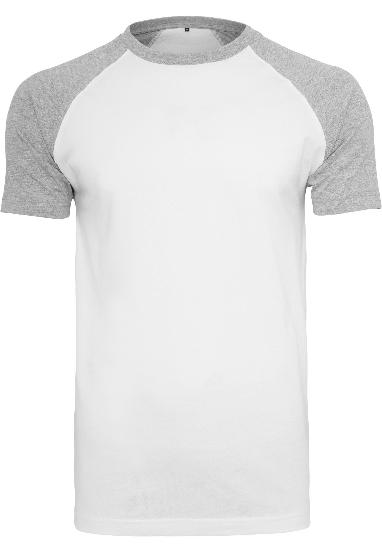 Reslad T-Shirt Reslad Herren T-Shirt lässigen Raglan-Ärmel Regular Fit Rundhals-Ausch (1-tlg) Rundhalsshirt mit Raglan-Ärmel weiß-grau