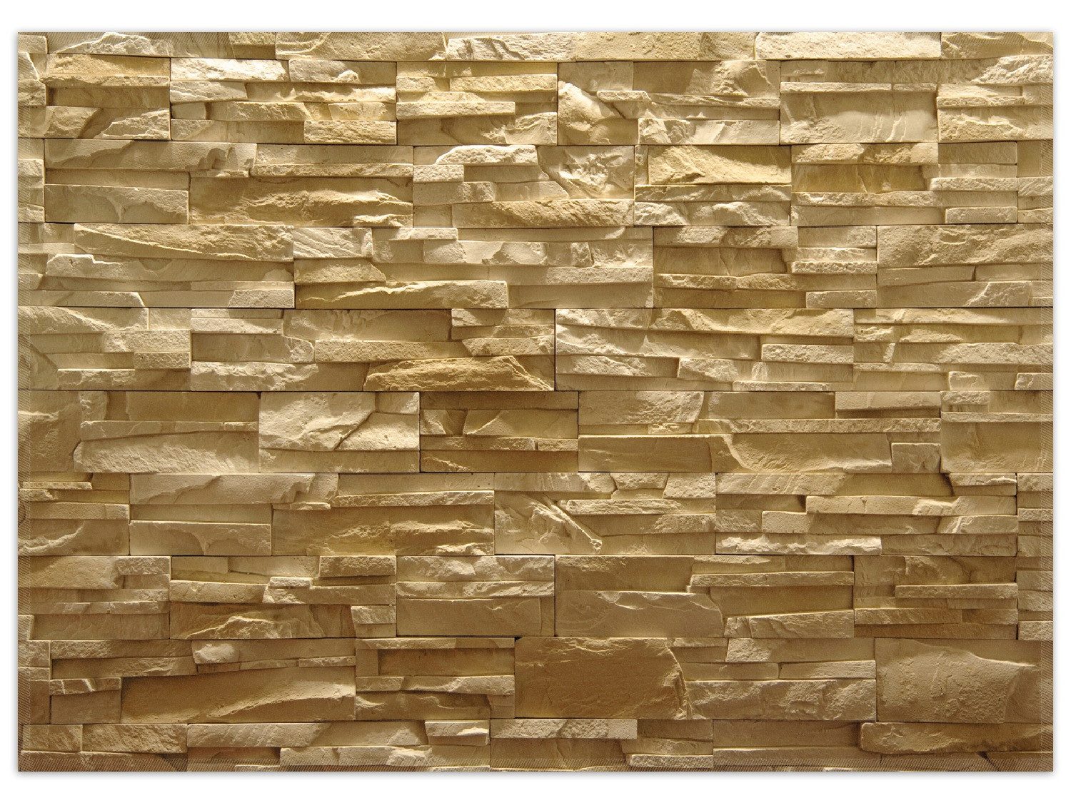 Wallario Teppich Steinwand gelb-orange, rechteckig, rutschfest