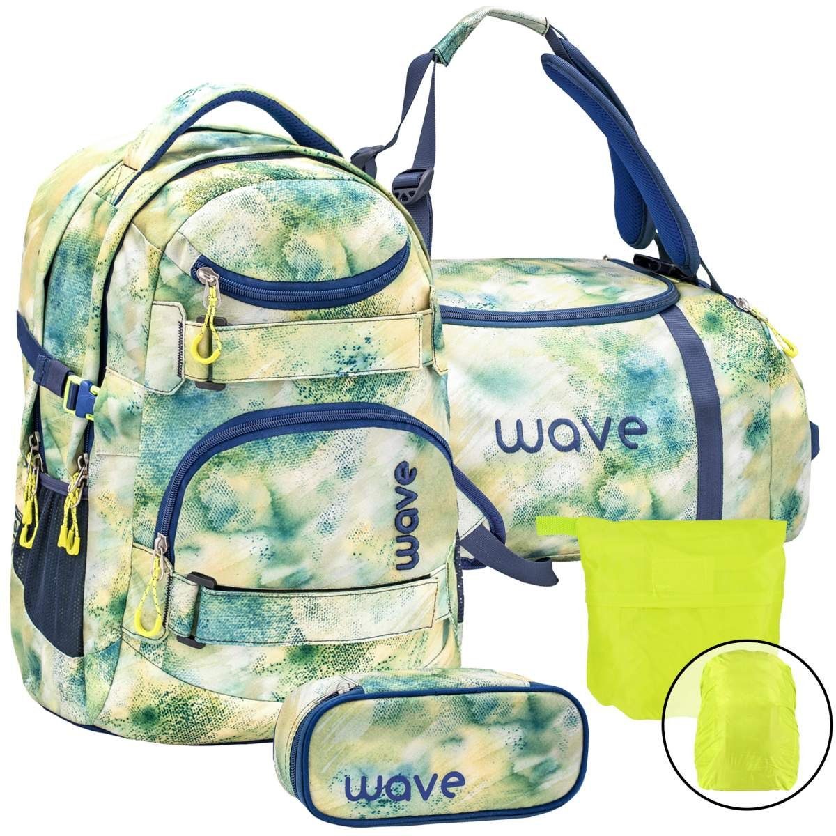 Wave Schulrucksack »Infinity«, Schultasche, für die weiterführende Schule,  Set mit Sporttasche, Schlamper und Regenhülle, für Mädchen und Jungen  online kaufen | OTTO