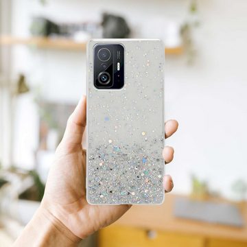 Cadorabo Handyhülle Xiaomi 11T / 11T PRO Xiaomi 11T / 11T PRO, Flexible TPU Silikon Handy Schutzhülle - Hülle - mit Glitzer