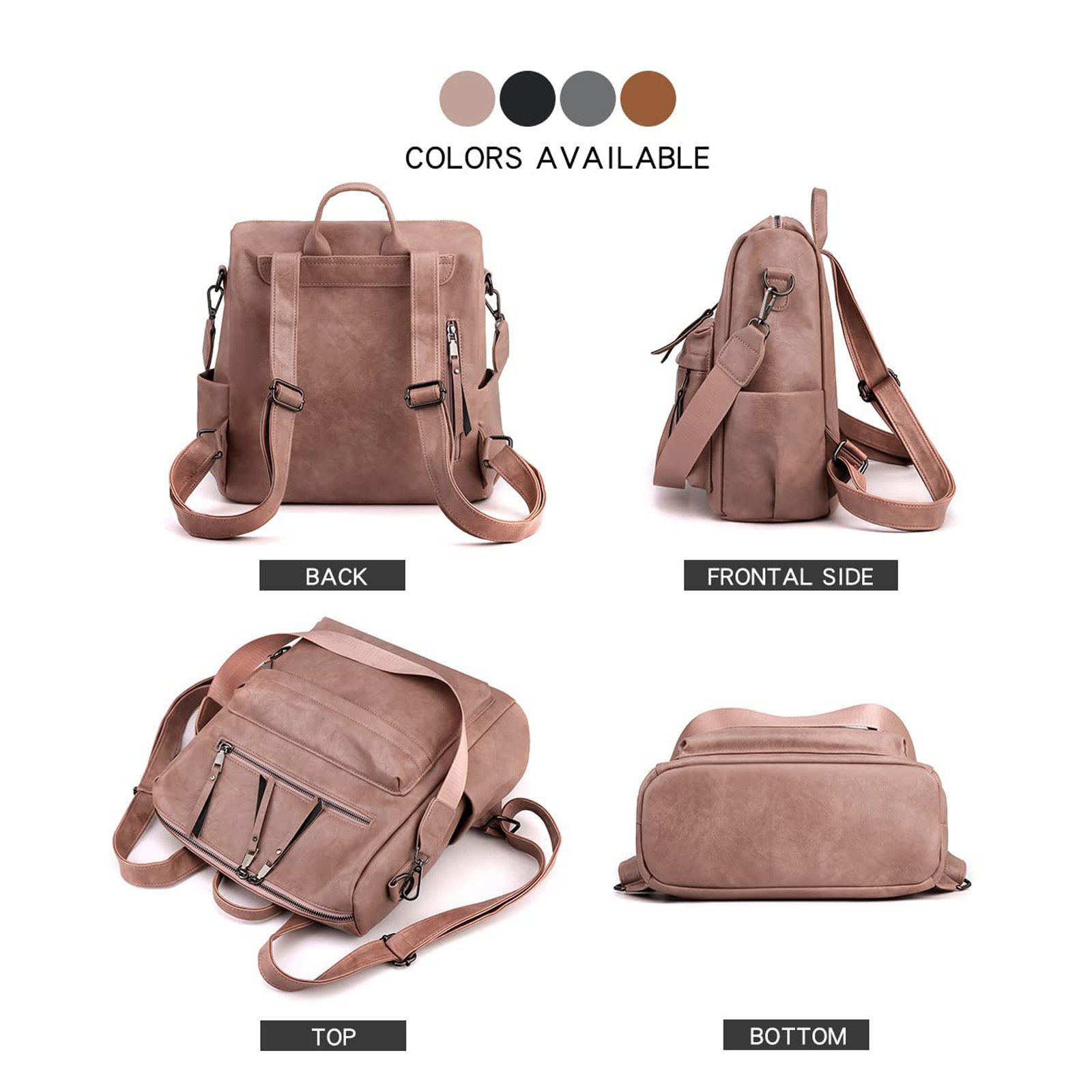 TAN.TOMI Geldbörsen Schultertasche Freizeitrucksack Handtaschen Altrosa Mode und Rucksack Mehrzweck, Design Damen