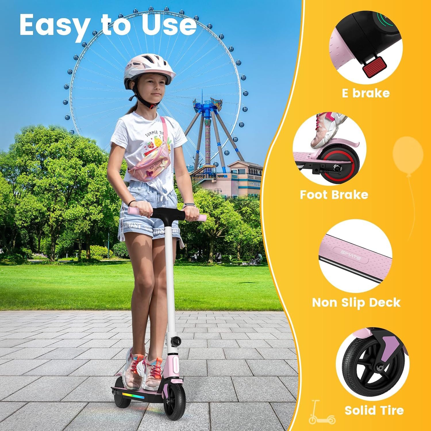 DOTMALL Elektro-Kinderroller mit LED-Anzeige und bunten günstig online kaufen