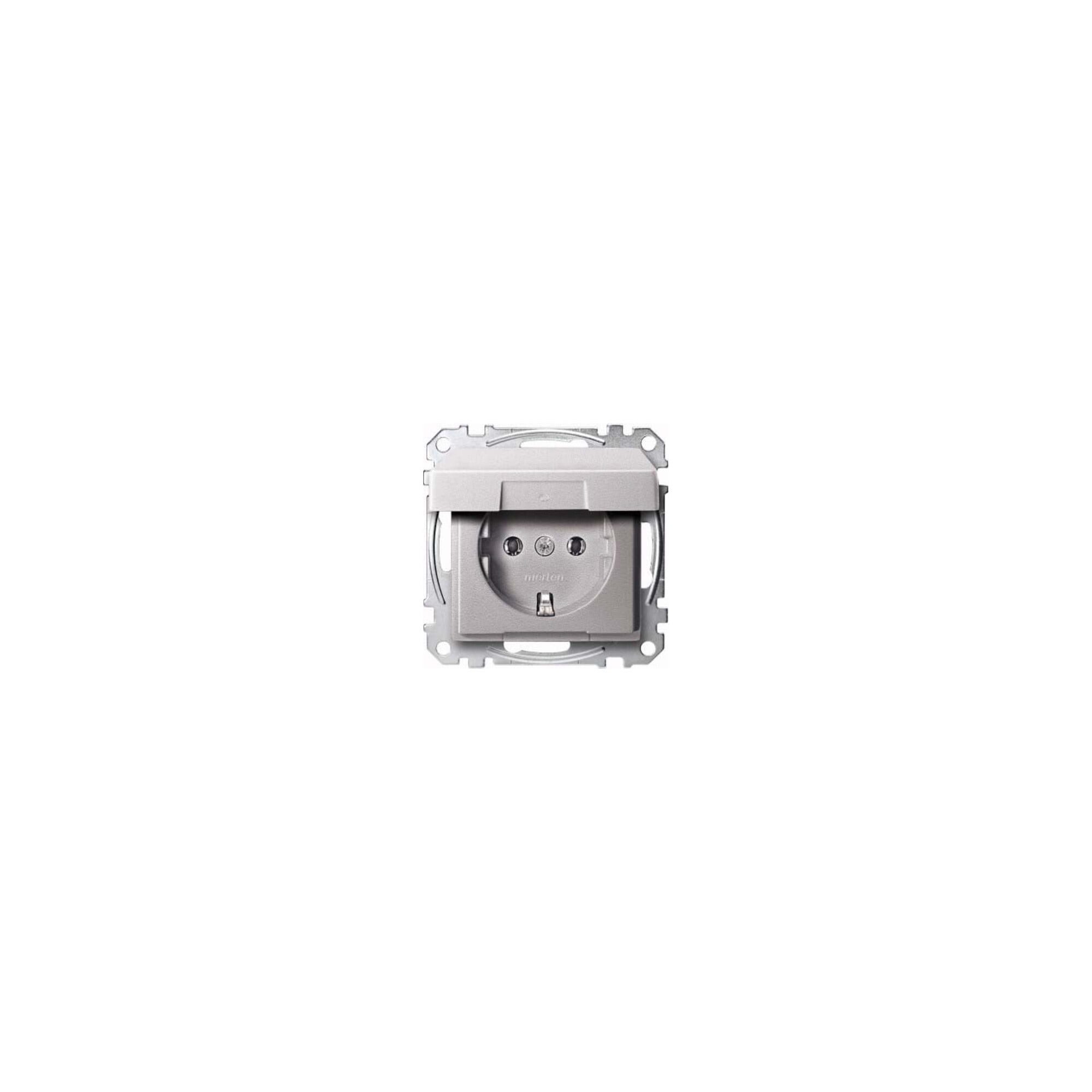merten Schuko-Stecker Merten SCHUKO-Steckdose alu Klappdeckel MEG2311-0460