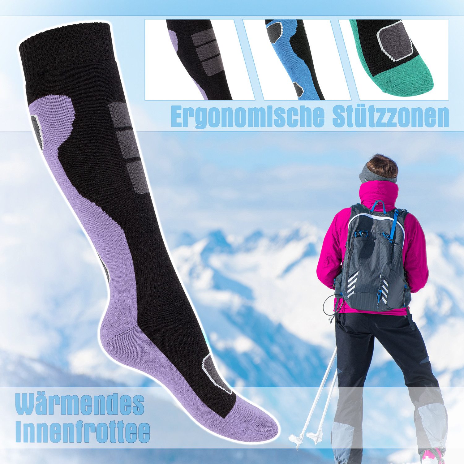 Footstar Thermosocken Damen Winter Kniestrümpfe (6 Paar) mit Thermo Effekt günstig online kaufen
