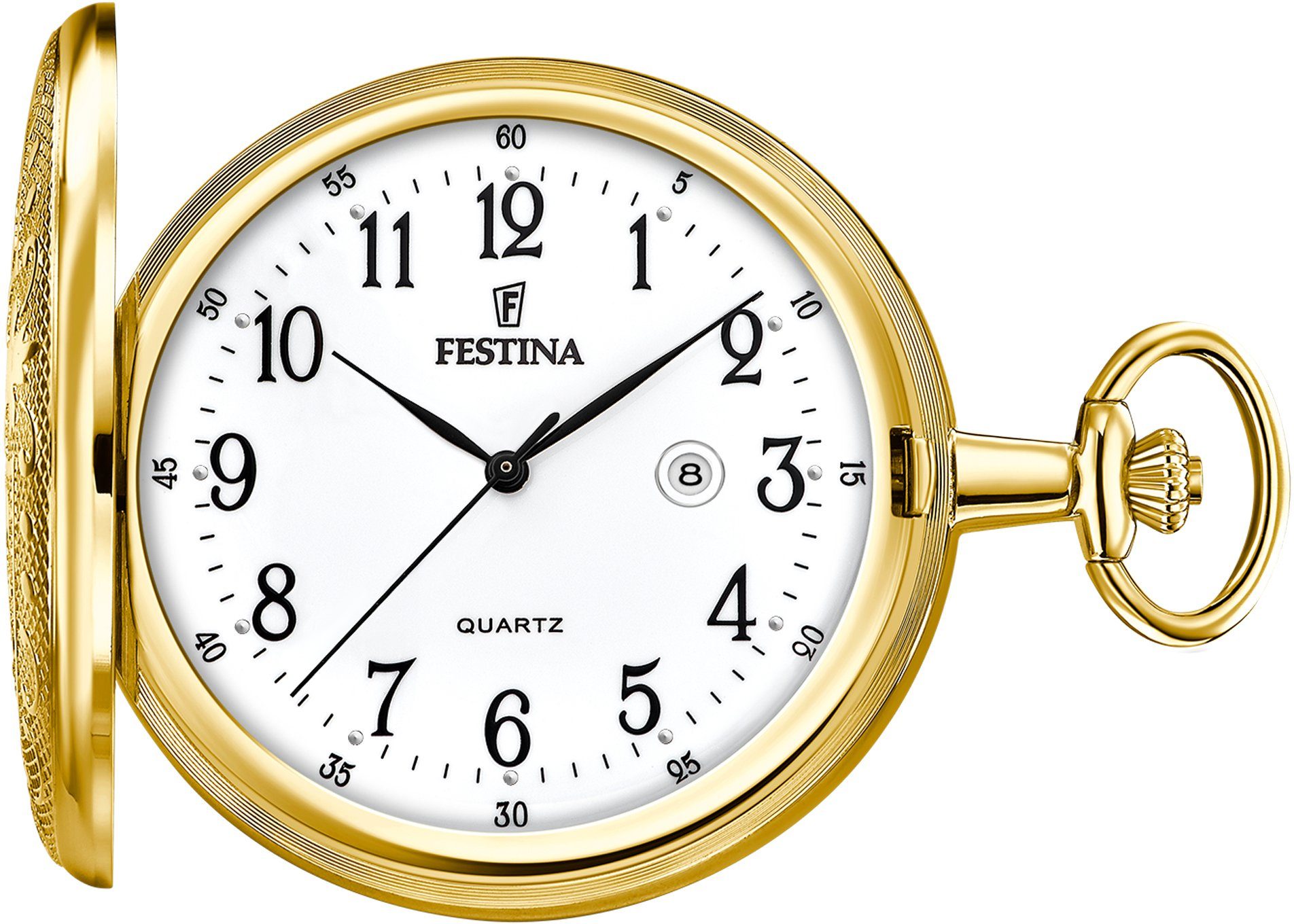 Festina Taschenuhr F2028/1, (Set, 2-tlg., mit Kette), Quarzuhr, Herrenuhr, Datum