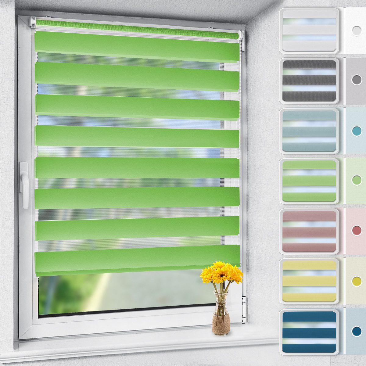 Doppelrollo Klemmfix ohne Bohre, OUBO, verdunkelnd, Fensterrollo Seitenzugr günstig online kaufen