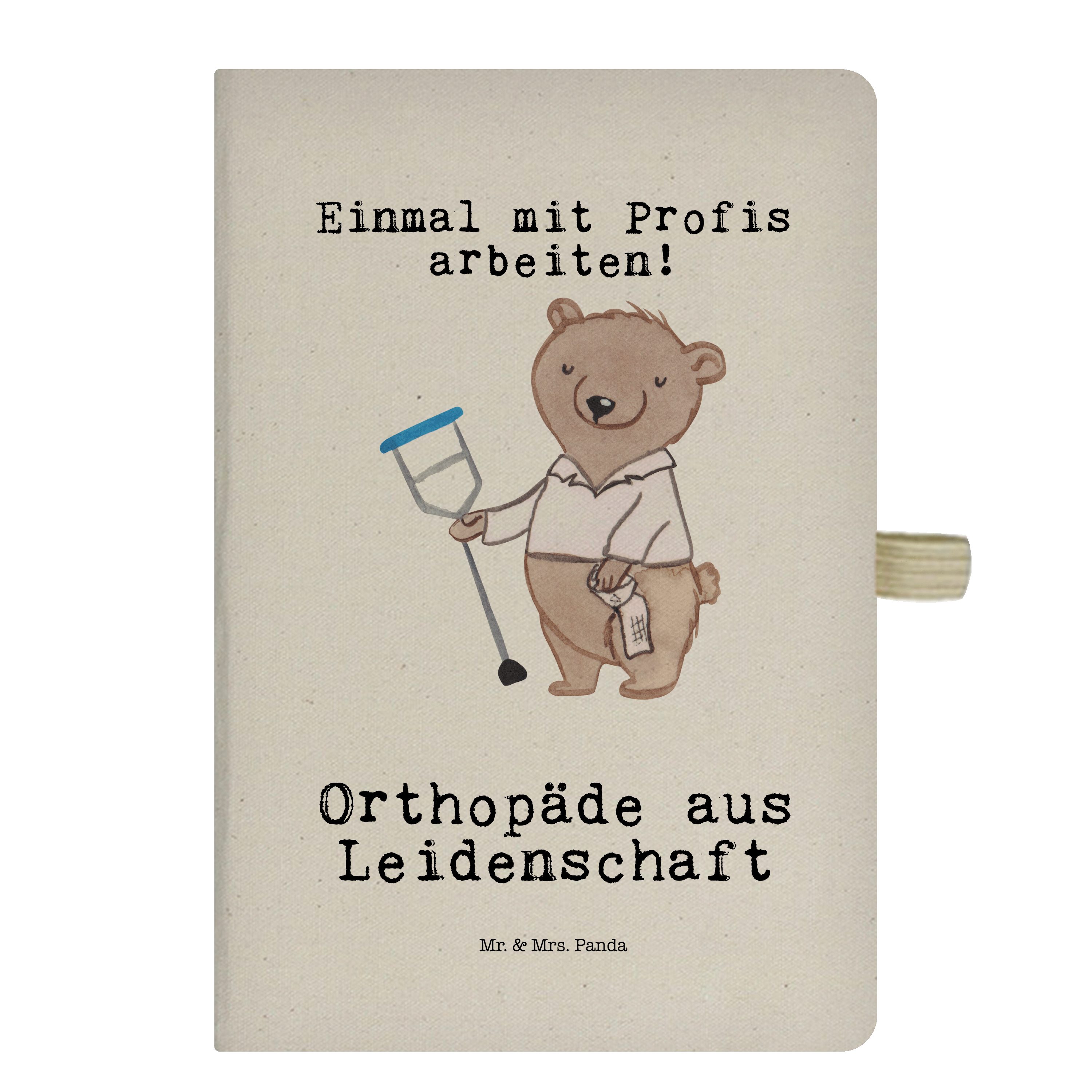 Mr. & Mrs. Panda Notizbuch Orthopäde aus Leidenschaft - Transparent - Geschenk, Facharzt, Eintra Mr. & Mrs. Panda
