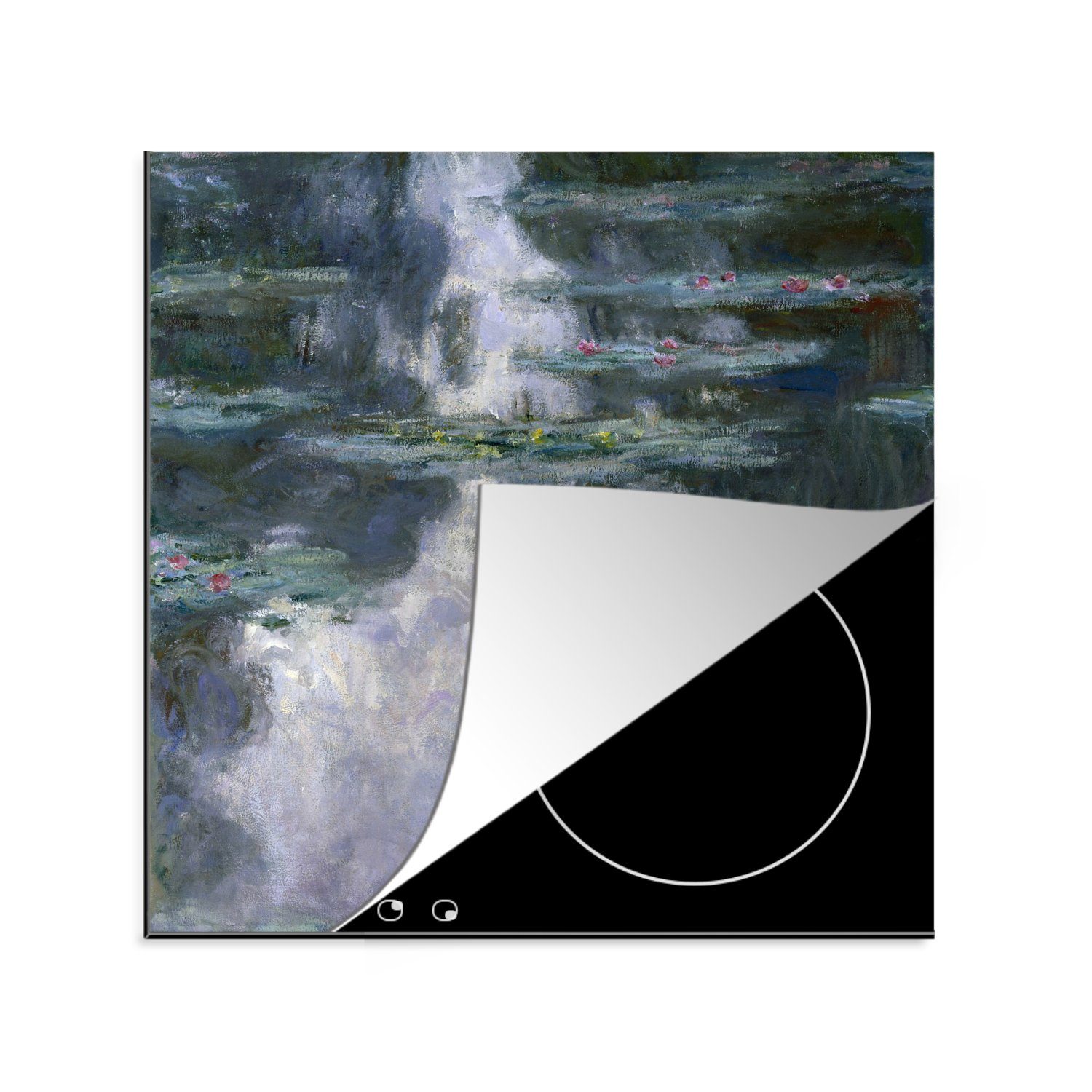 für - tlg), cm, (1 Monet, Arbeitsplatte Claude Vinyl, Ceranfeldabdeckung, Seerosen küche Herdblende-/Abdeckplatte MuchoWow 78x78